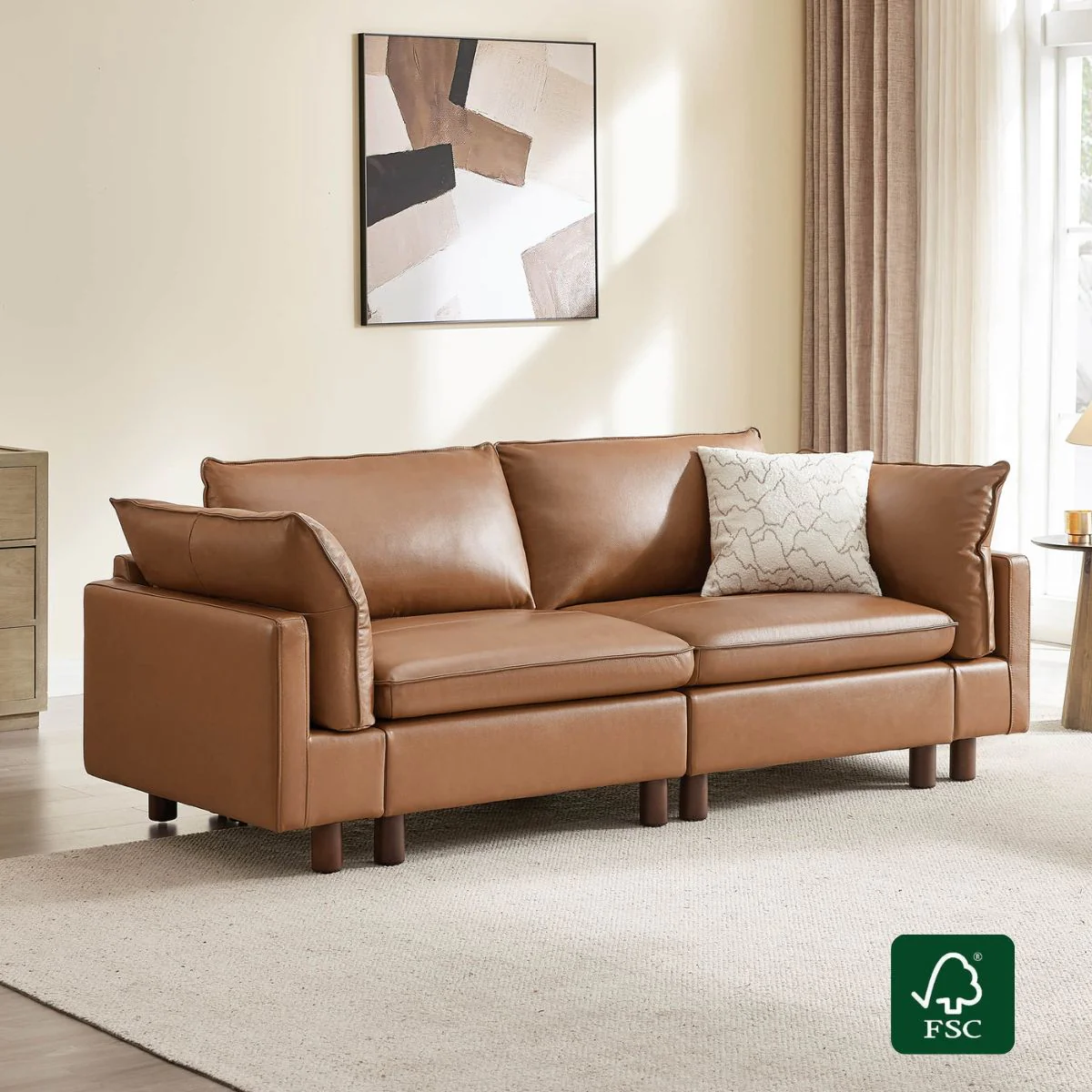 Brendon Modular 2-Seat Sofa with Wood Leg - Image 3
