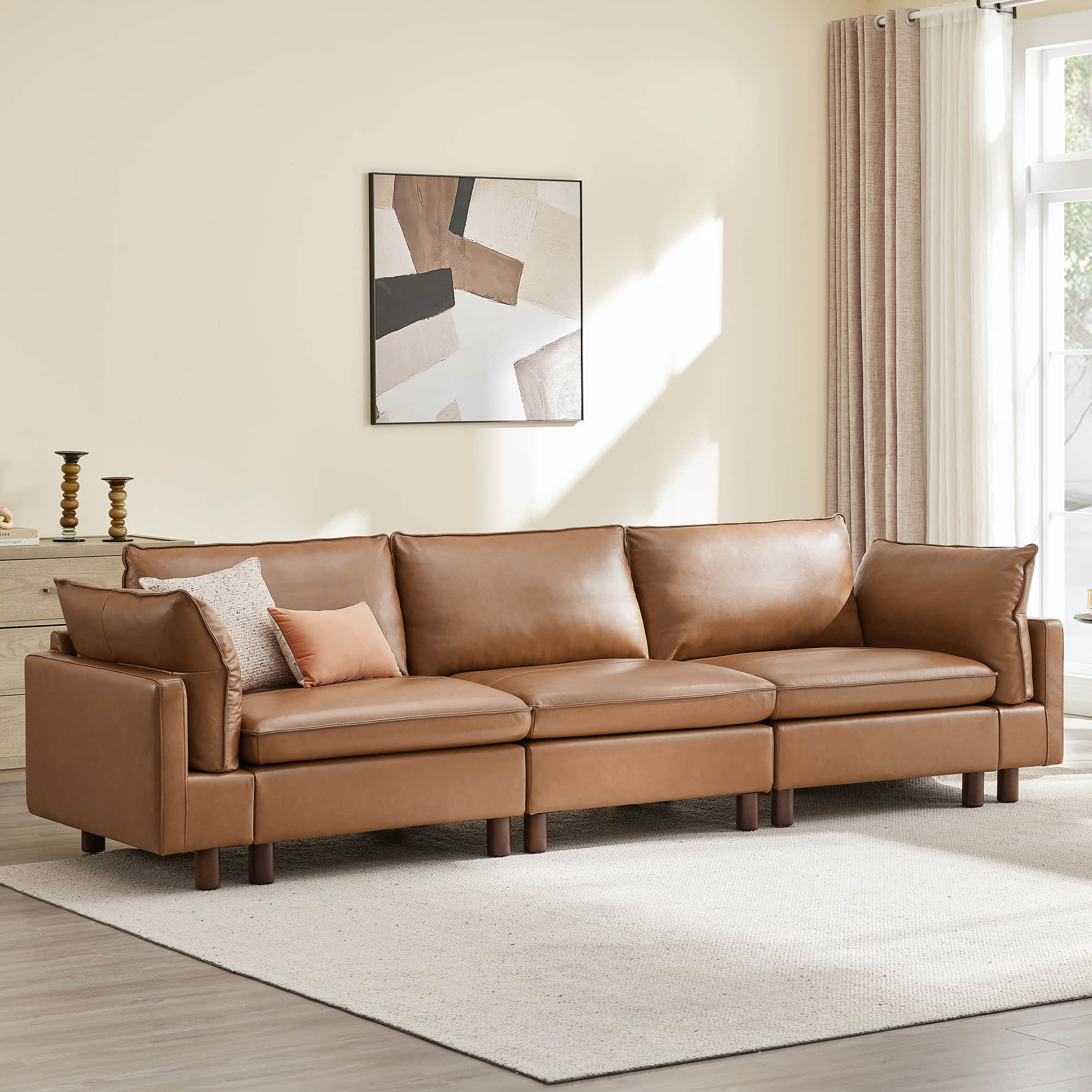 Brendon Modular 3-Seat Sofa with Wood Leg - Image 3