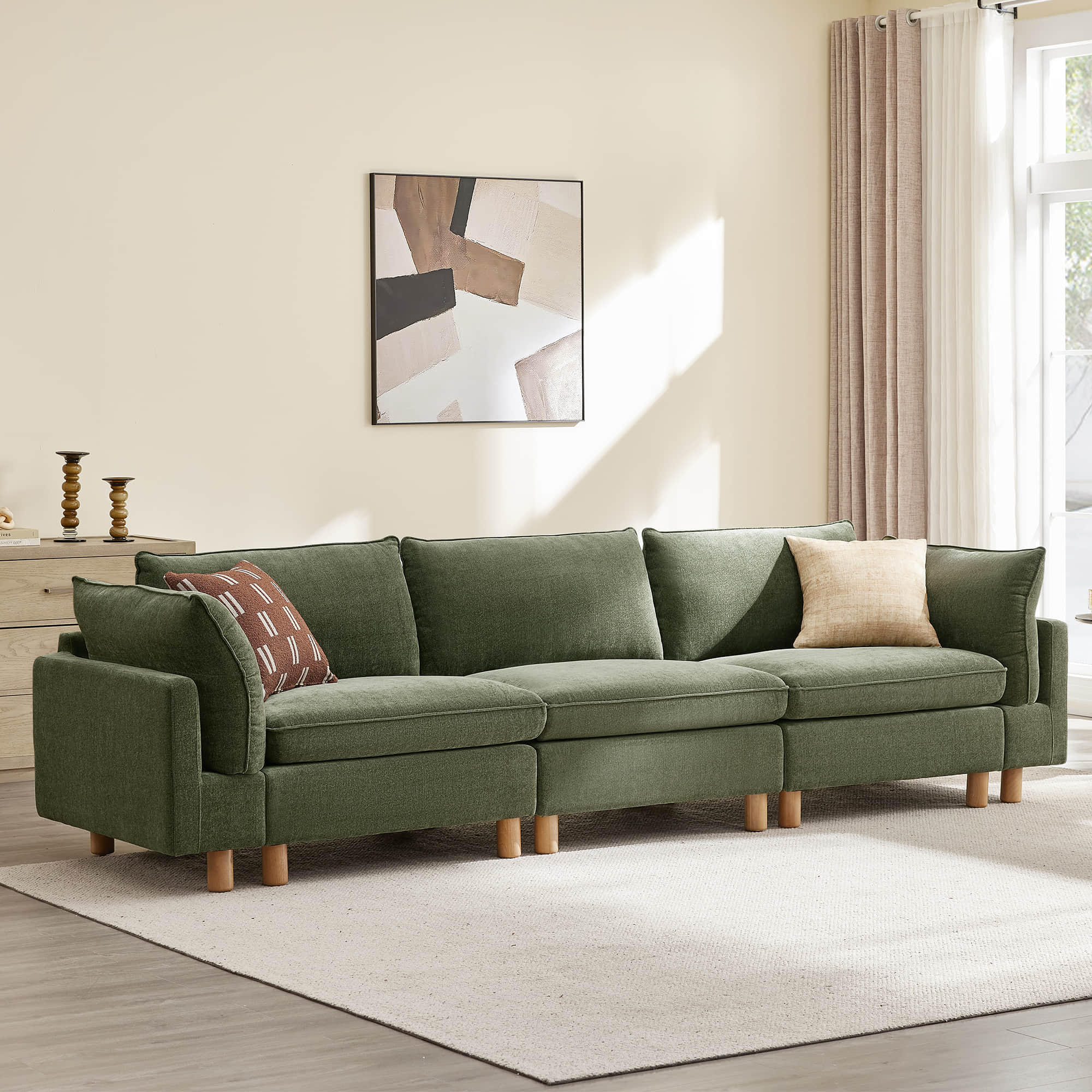 Brendon Modular 3-Seat Sofa with Wood Leg - Image 6