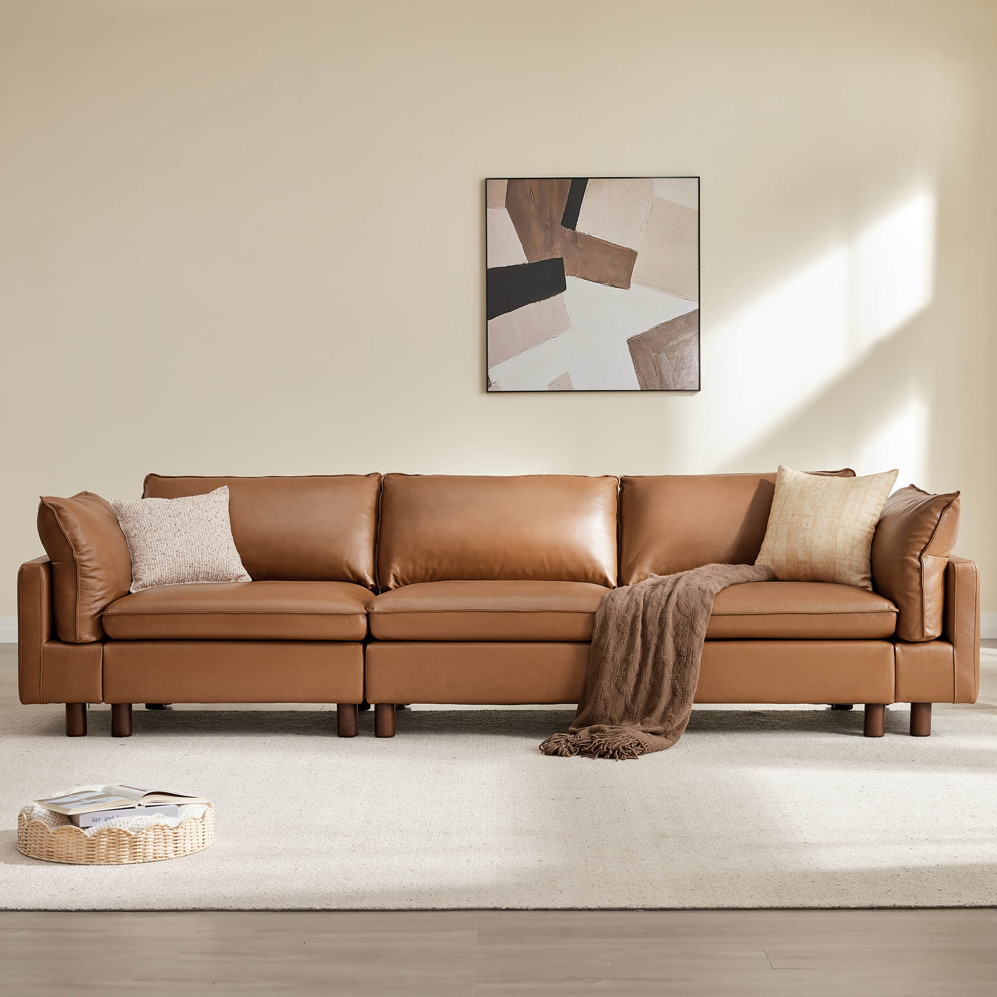 Brendon Modular 3-Seat Sofa with Wood Leg - Image 8