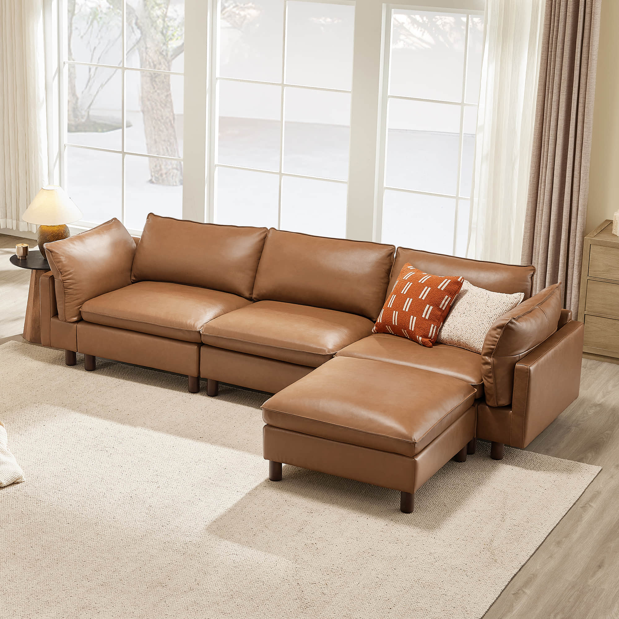 Brendon Modular 4-Seat Sectional Sofa with Wood Leg - Image 11
