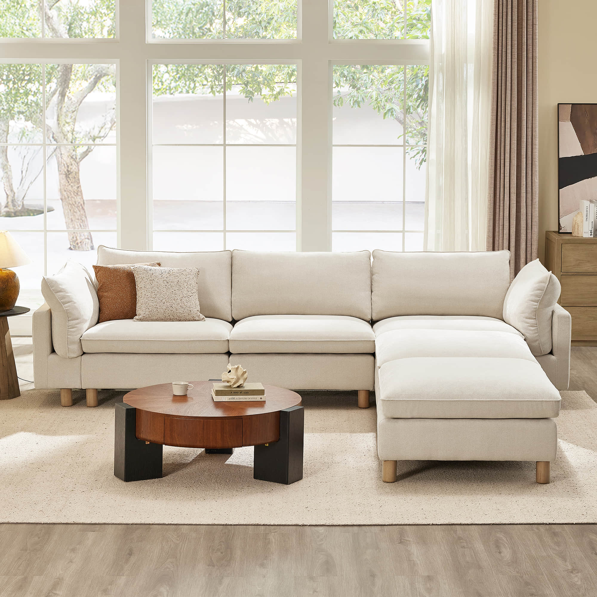 Brendon Modular 4-Seat Sectional Sofa with Wood Leg - Image 4