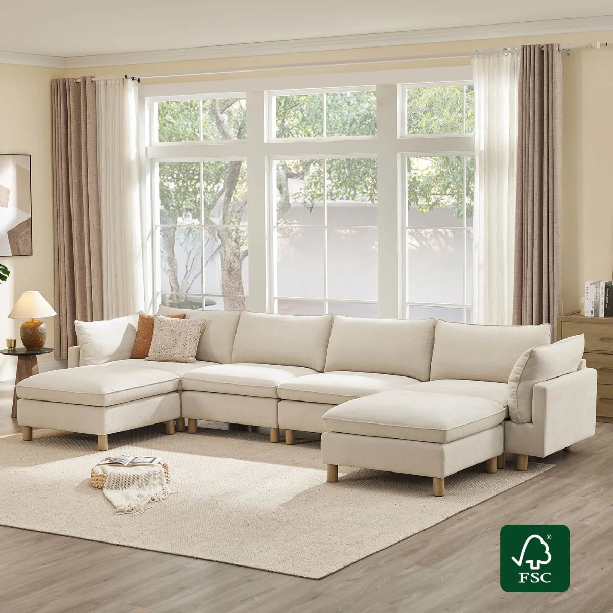 Brendon Modular 6-Seat Sectional Sofa with Wood Leg - Image 2