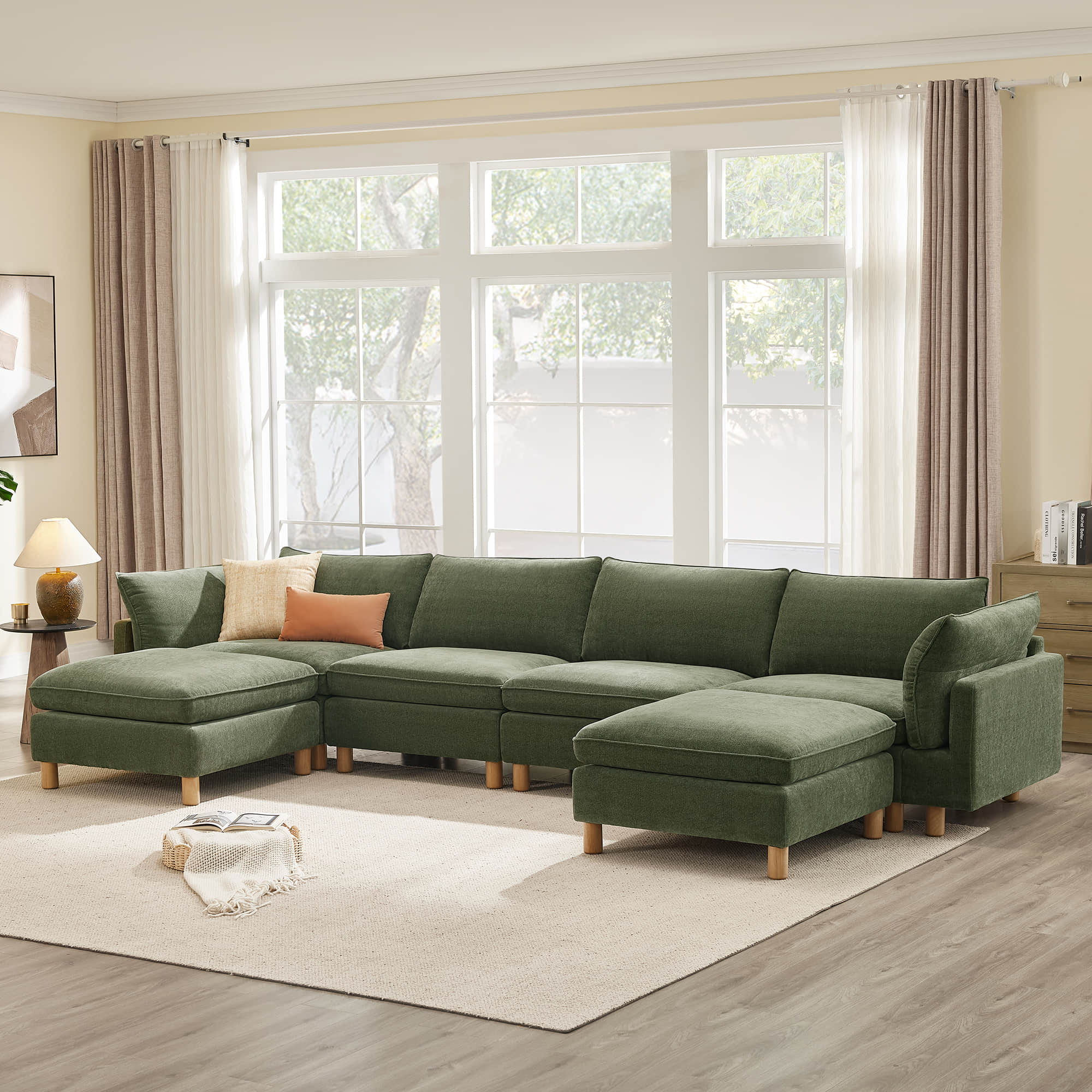 Brendon Modular 6-Seat Sectional Sofa with Wood Leg - Image 5