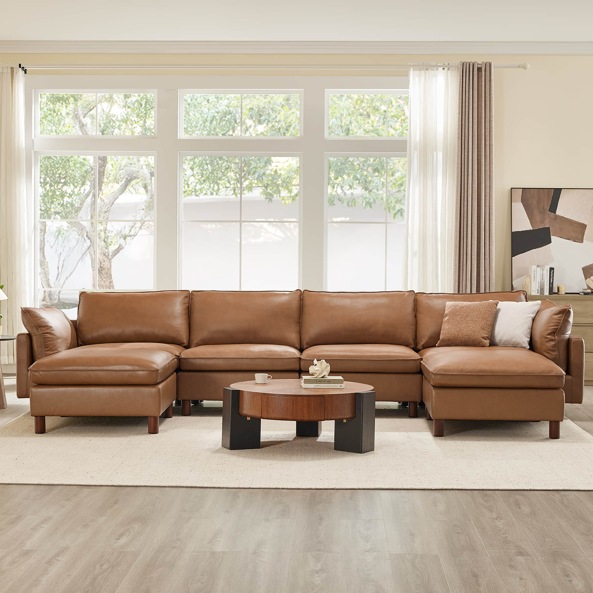 Brendon Modular 6-Seat Sectional Sofa with Wood Leg - Image 8