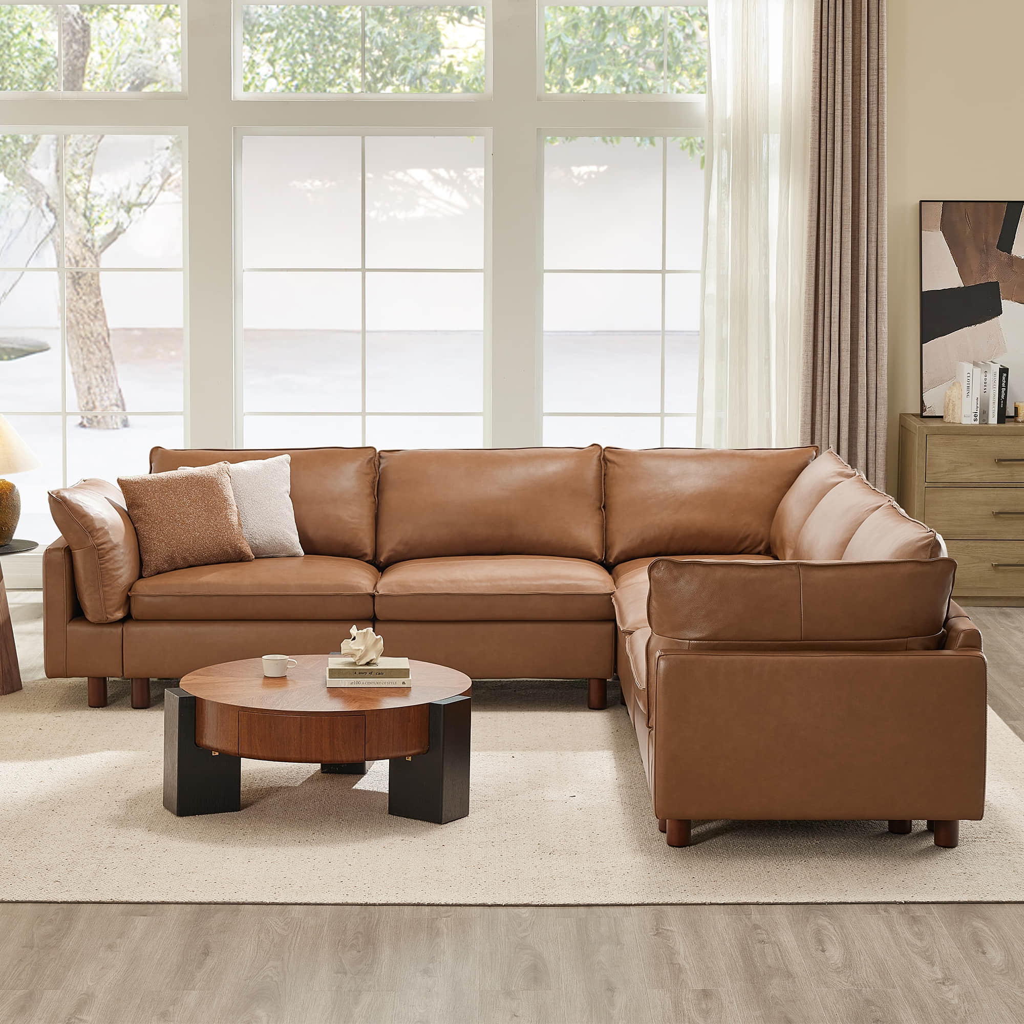 Brendon Modular Corner Sectional Sofa with Wood Leg - Image 10