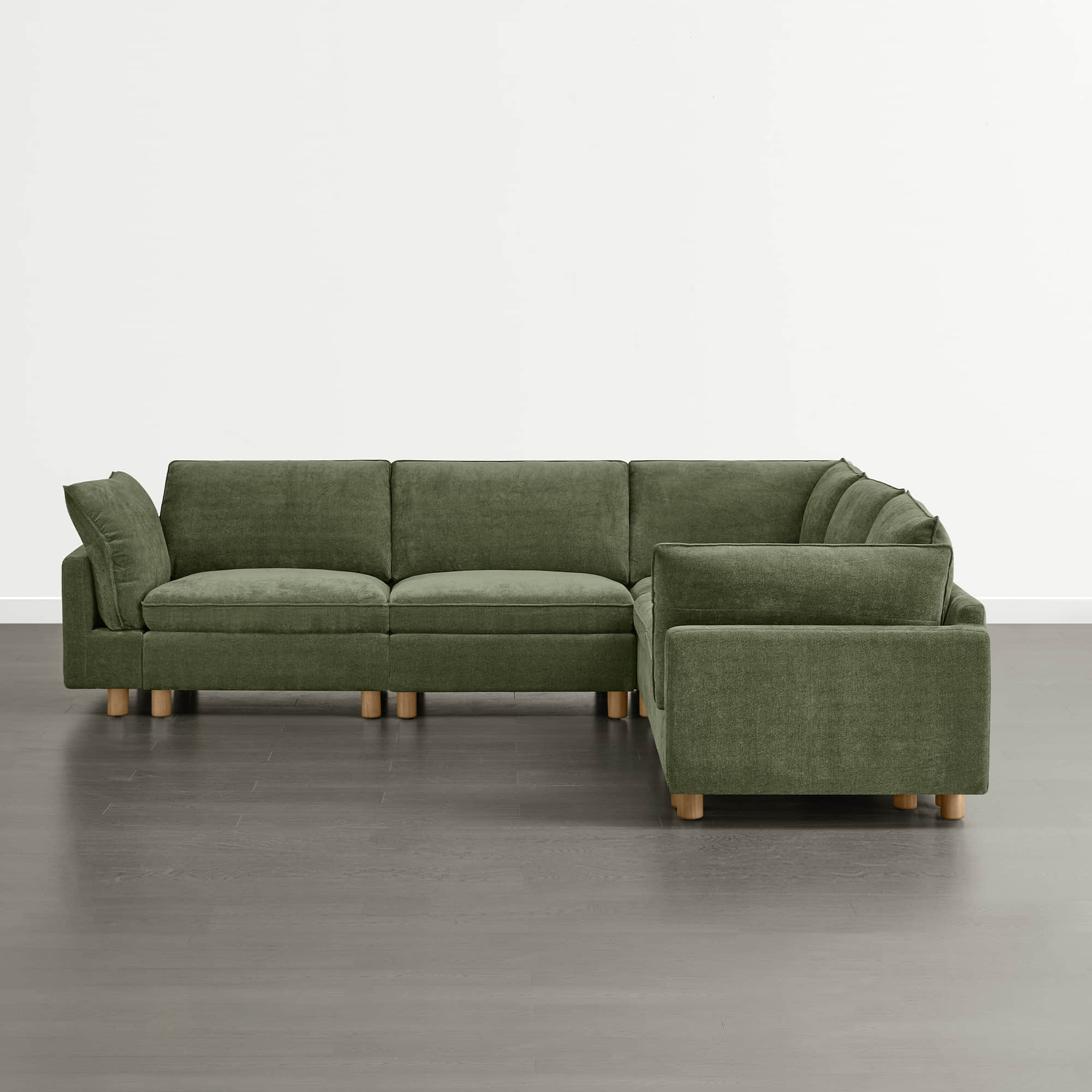Brendon Modular Corner Sectional Sofa with Wood Leg - Image 15
