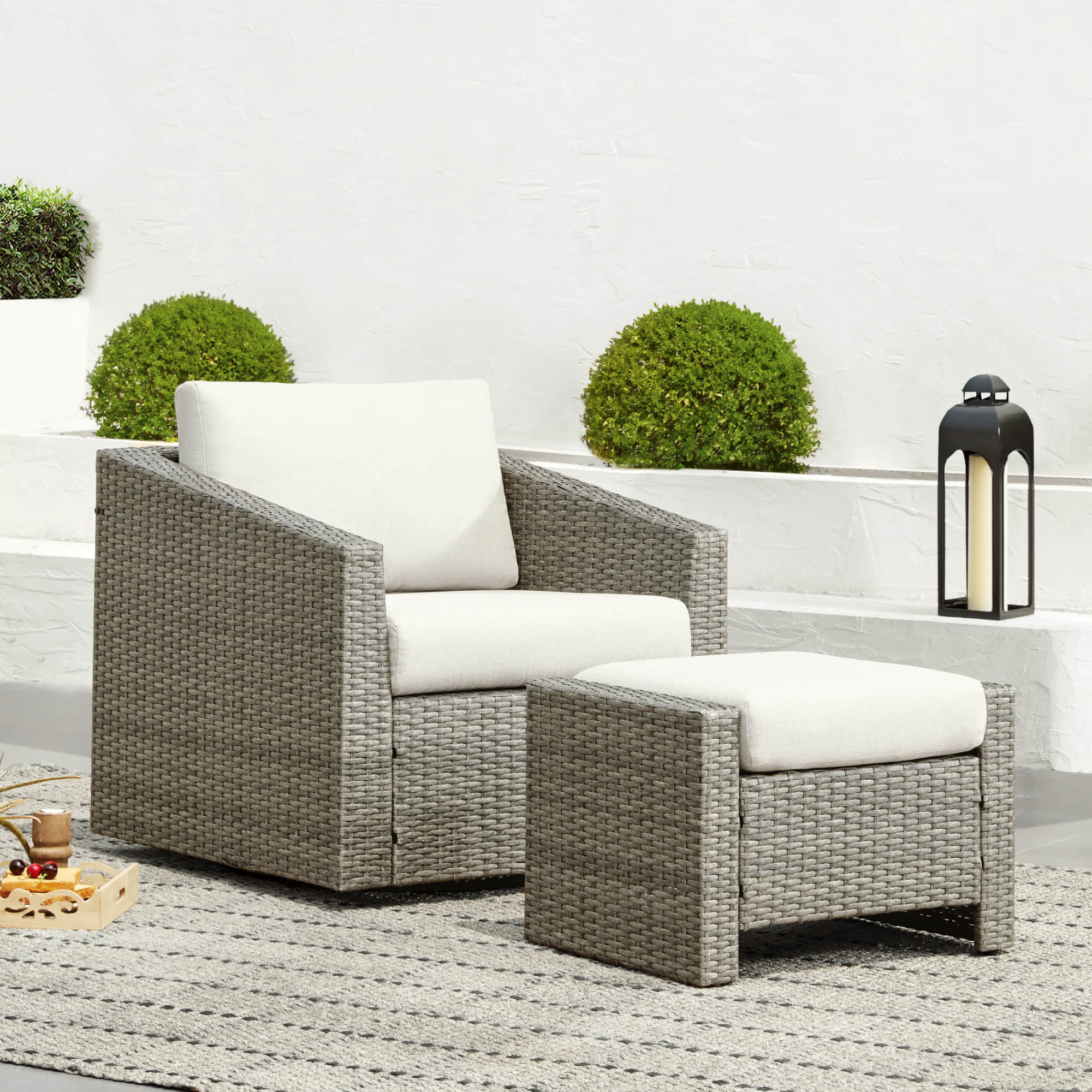 Calum Rattan Outdoor Ottoman - Image 21