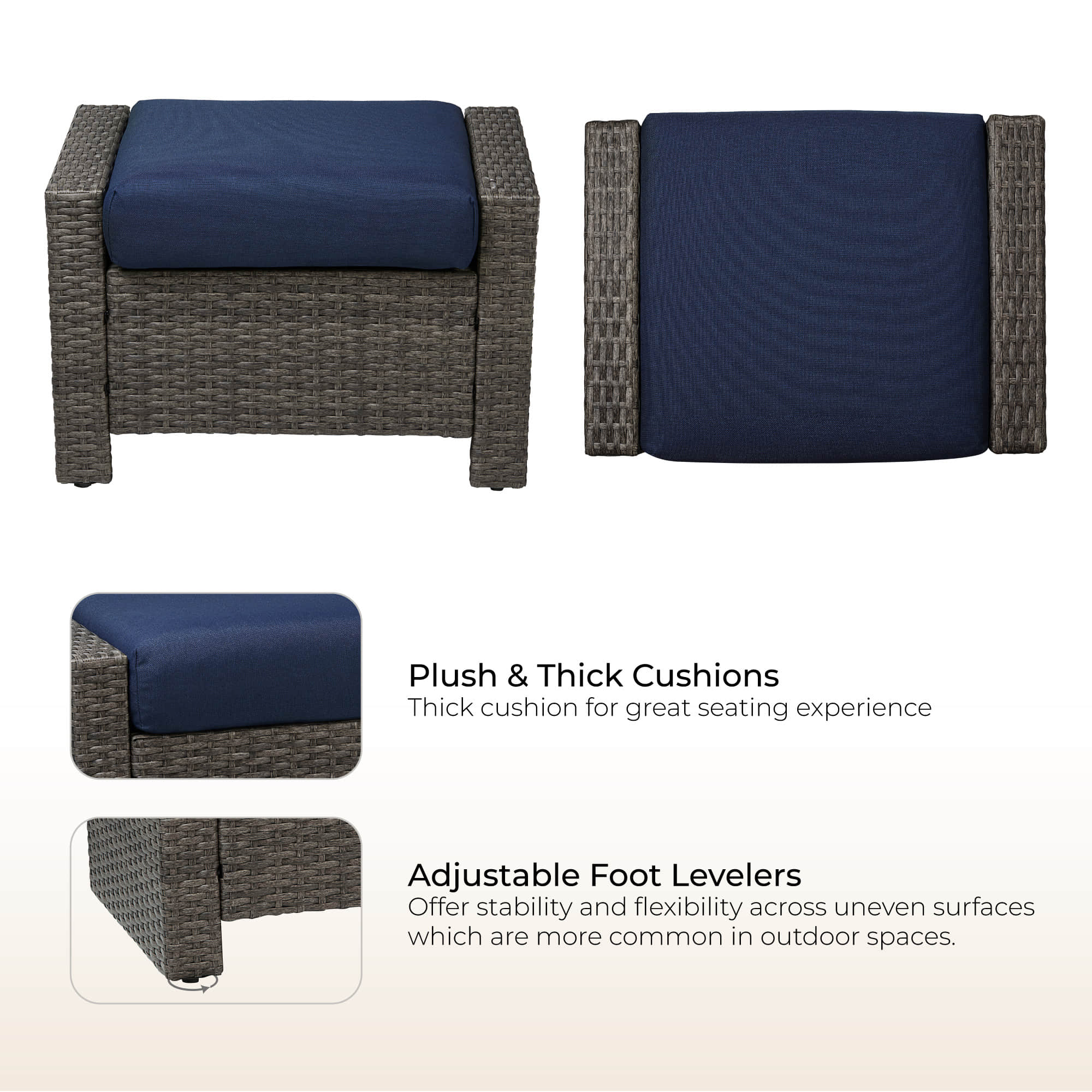 Calum Rattan Outdoor Ottoman - Image 24