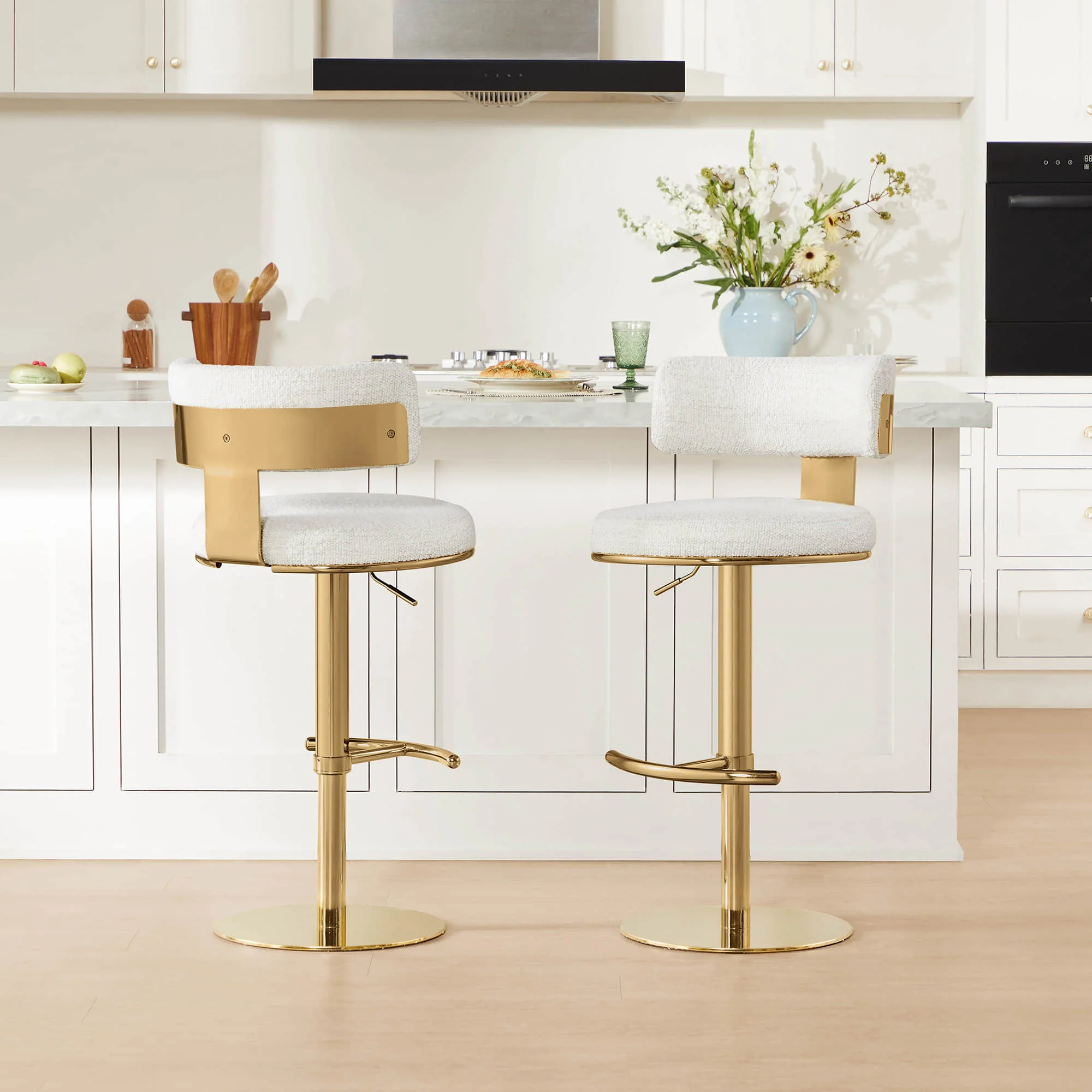 Cayla Modern Adjustable Height Swivel Barstool - Image 3