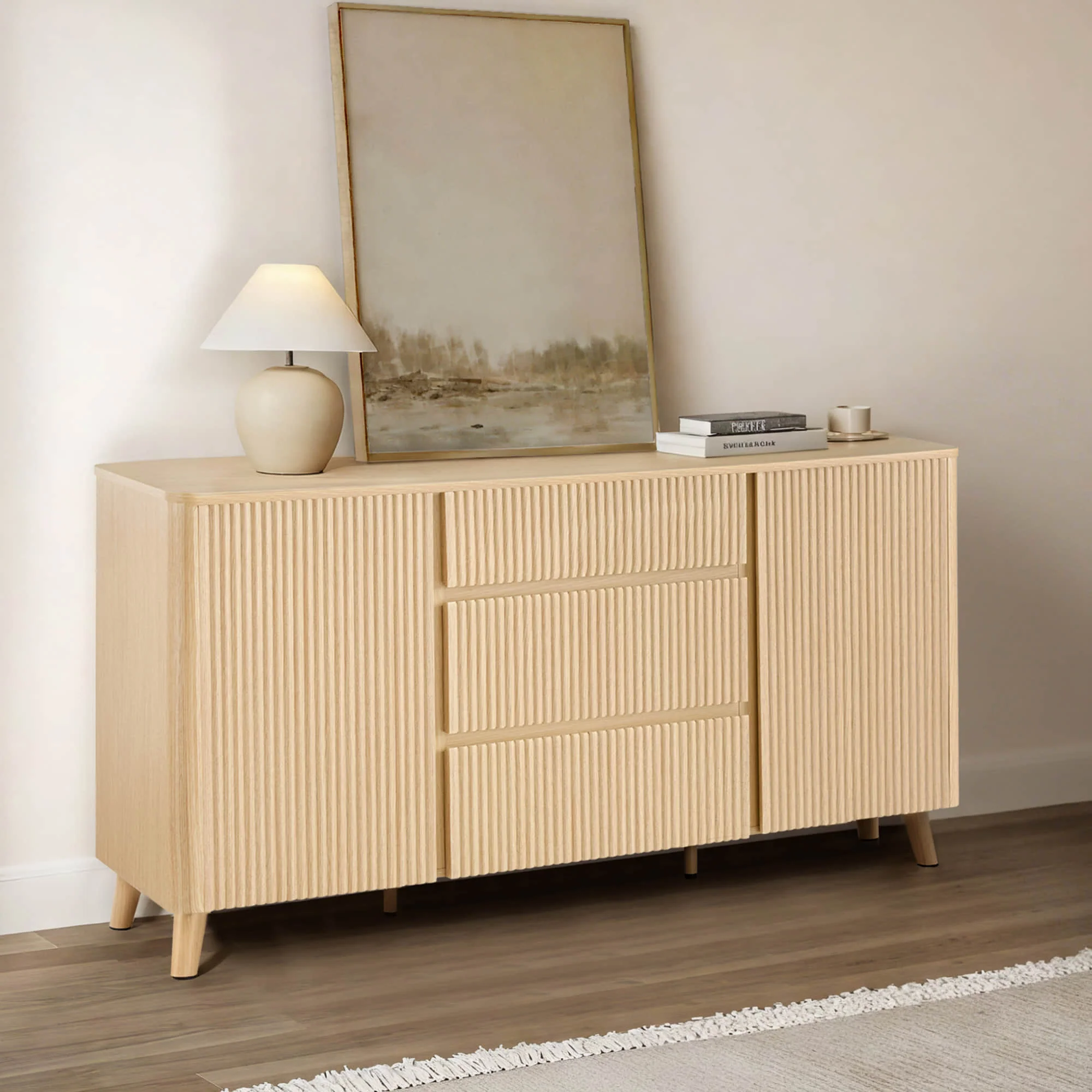 62" Clara Contemporary Wood Sideboard - Image 3