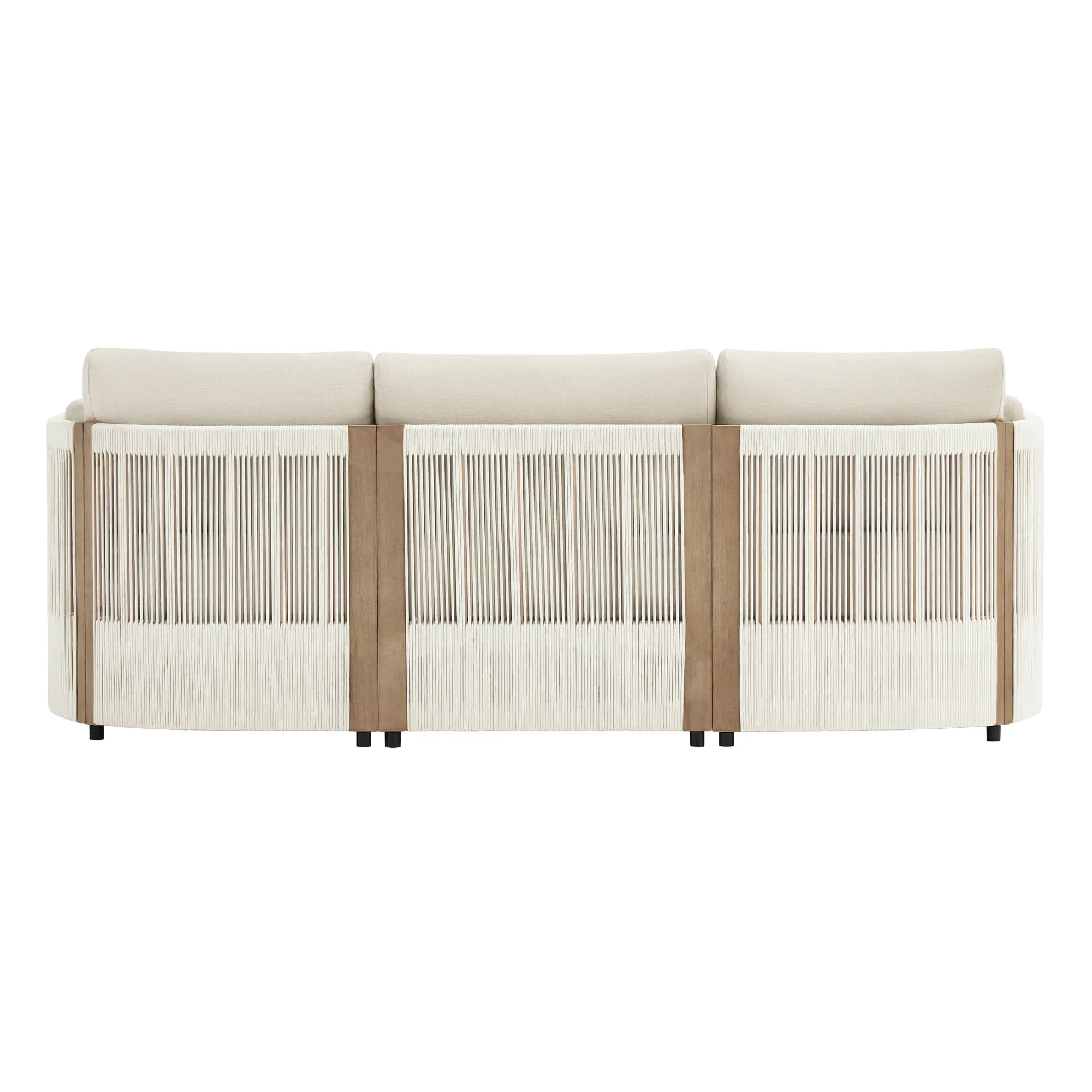 Clover Acacia Wood Rope Outdoor 3-Seat Modular Sofa - Image 10