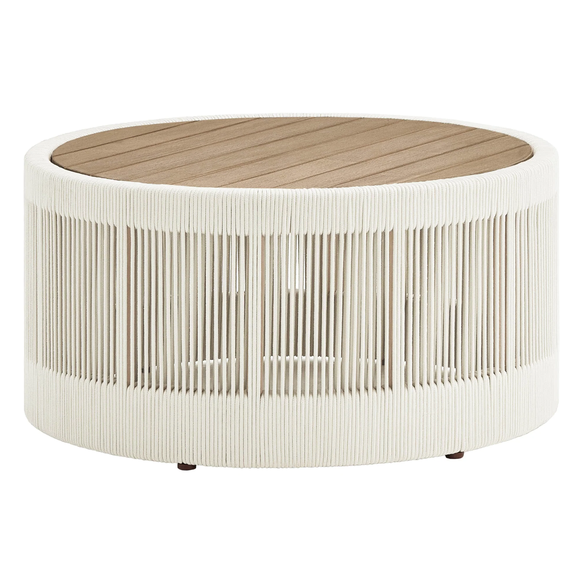 Clover Acacia Wood Rope Outdoor Coffee Table - Image 3