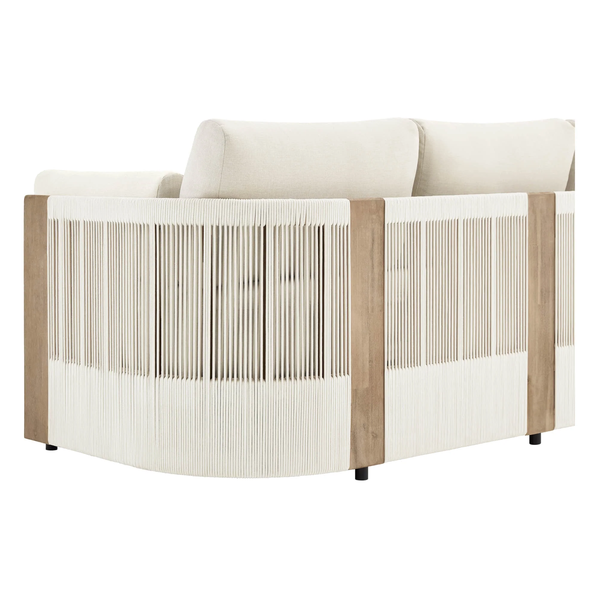 Clover Acacia Wood Rope Outdoor Fully-assembled 3-Seater Sofa - Image 10