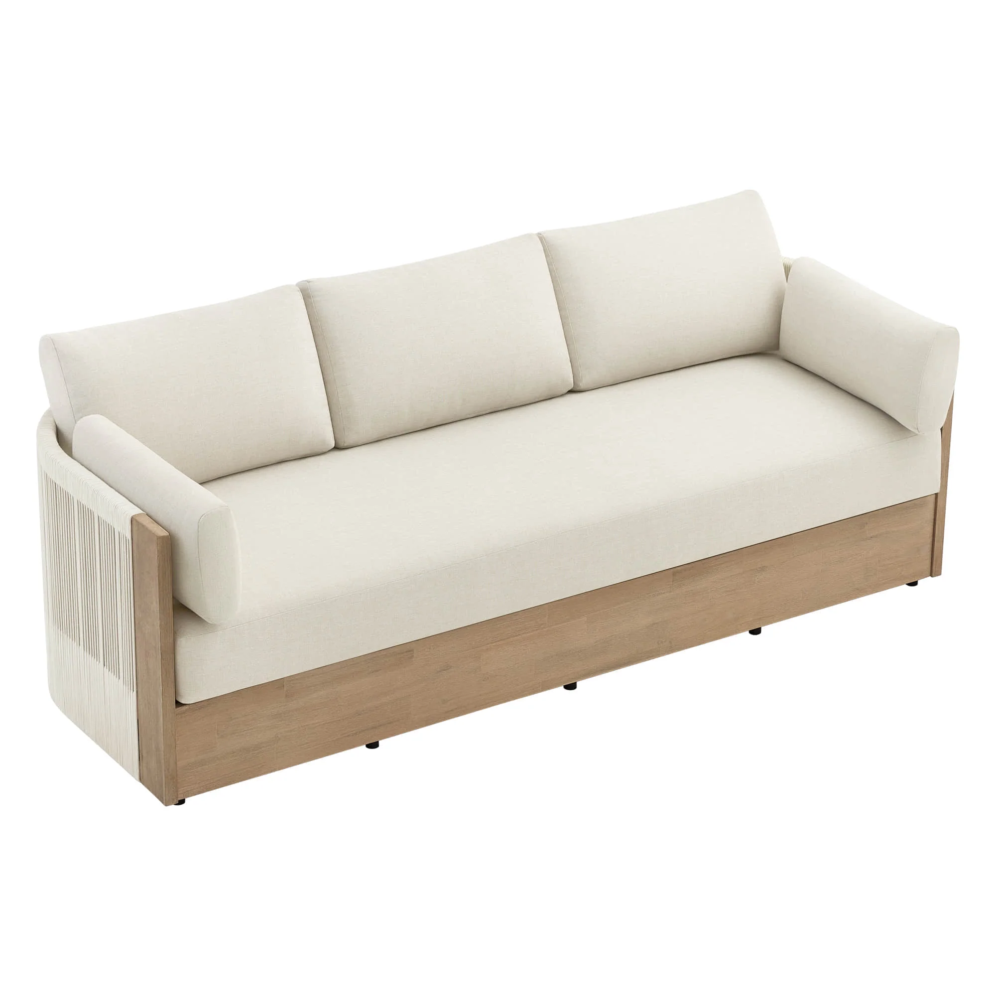 Clover Acacia Wood Rope Outdoor Fully-assembled 3-Seater Sofa - Image 16
