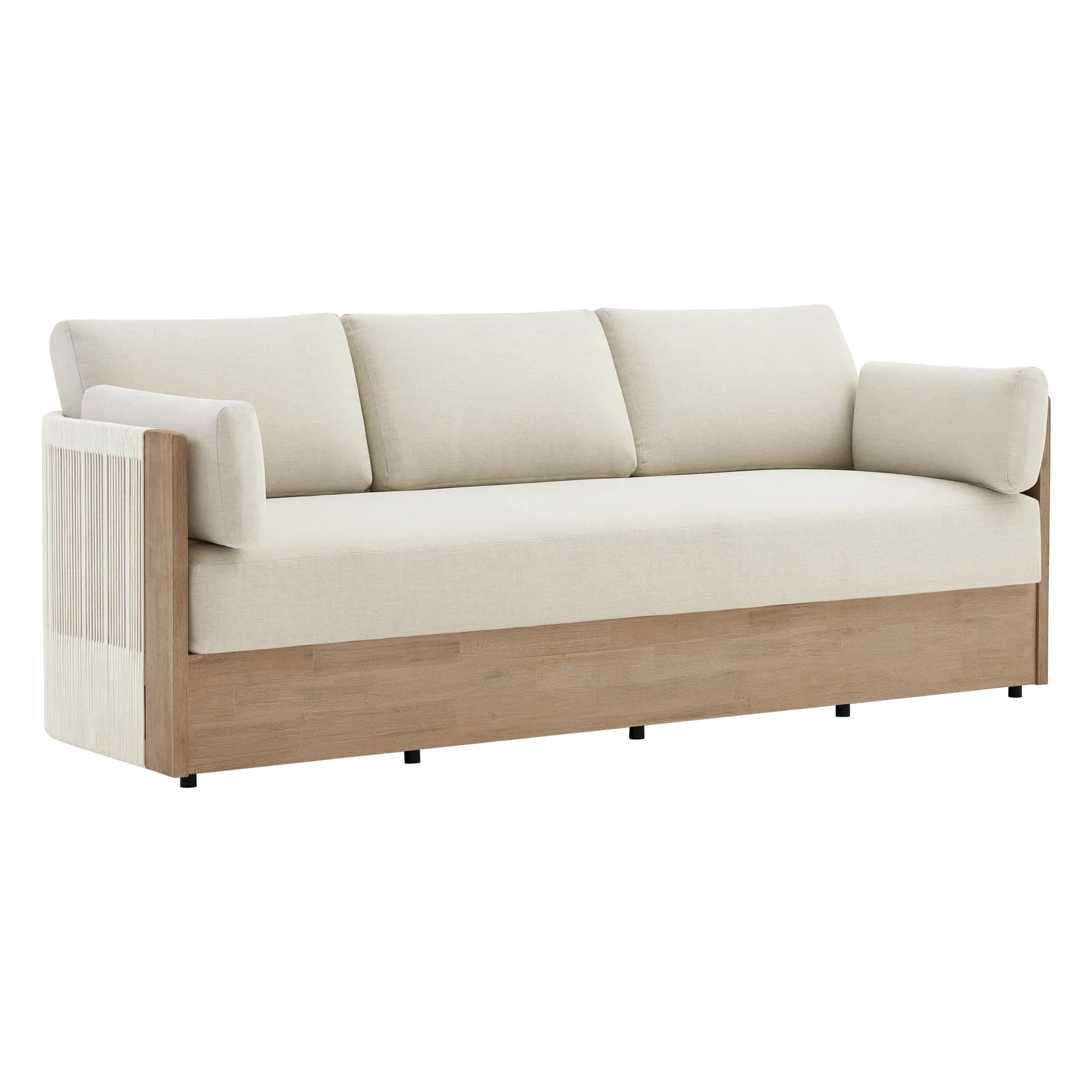 Clover Acacia Wood Rope Outdoor Fully-assembled 3-Seater Sofa - Image 8