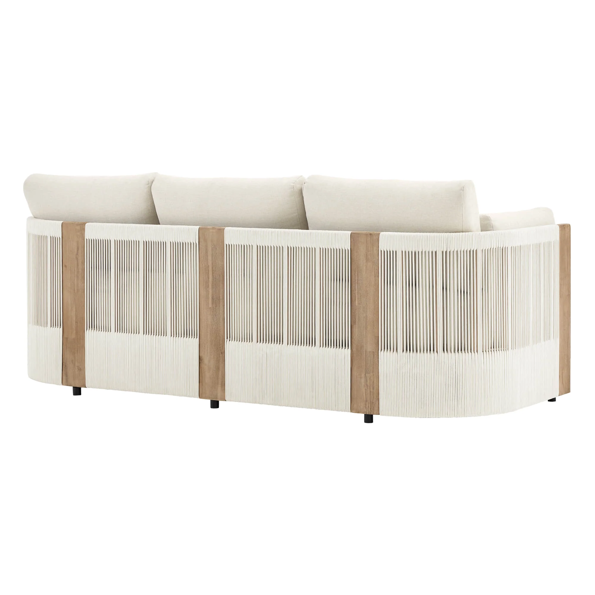 Clover Acacia Wood Rope Outdoor Fully-assembled 3-Seater Sofa - Image 9