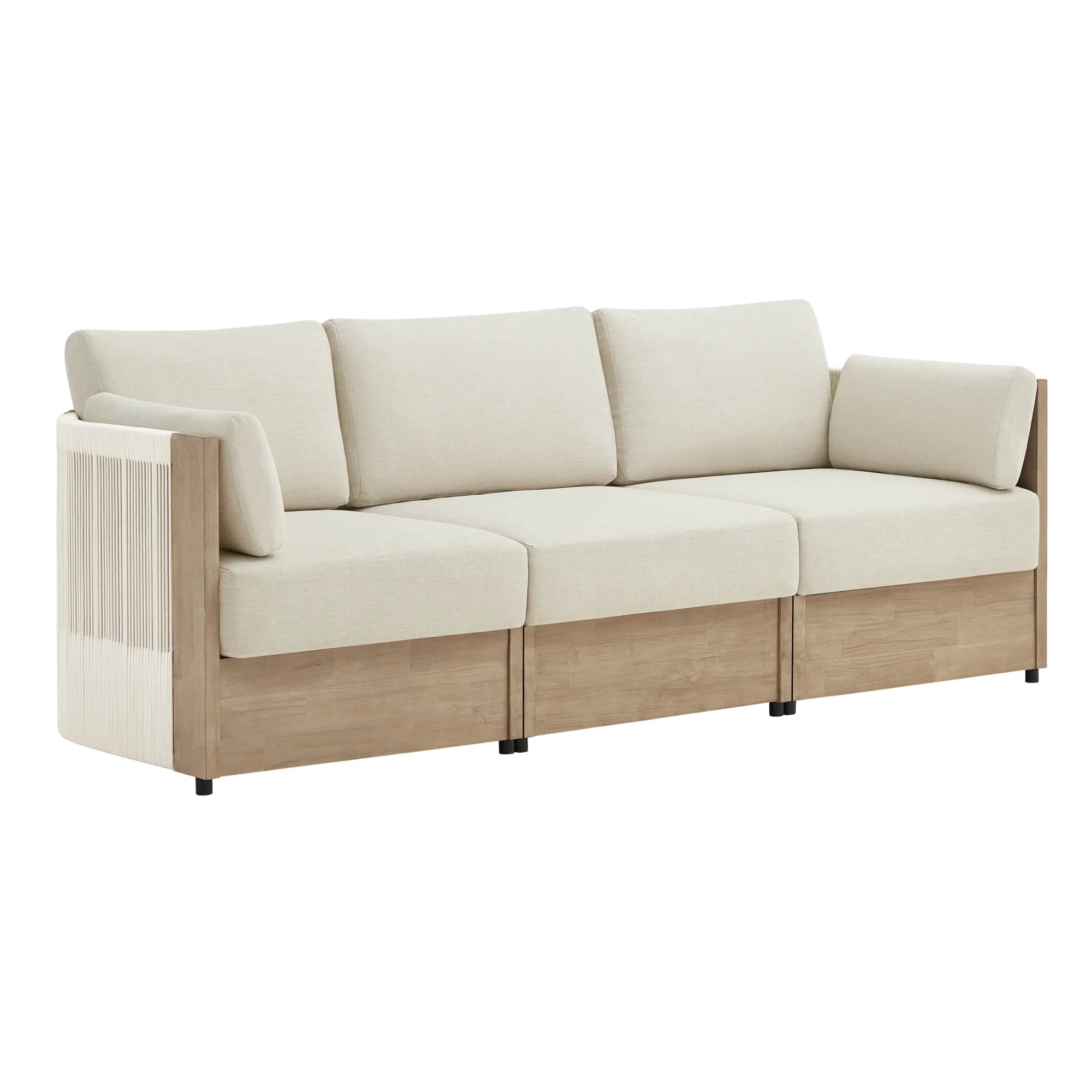Clover Acacia Wood Rope Outdoor Modular Sofa Set - Image 10