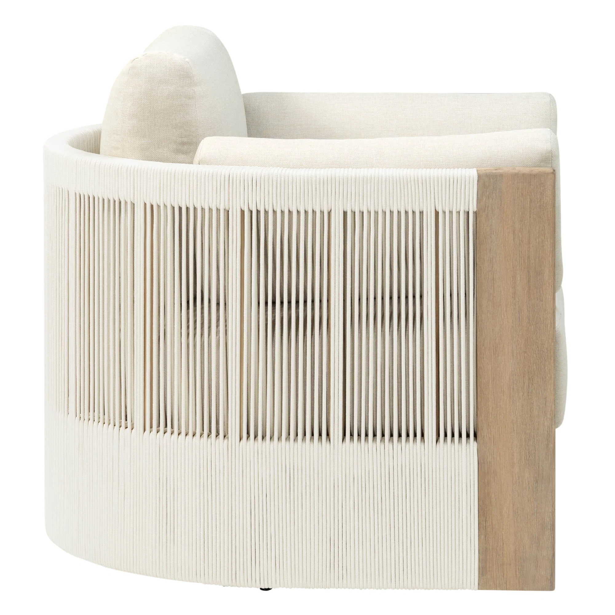 Clover Acacia Wood Rope Outdoor Patio Sofa Set - Image 16