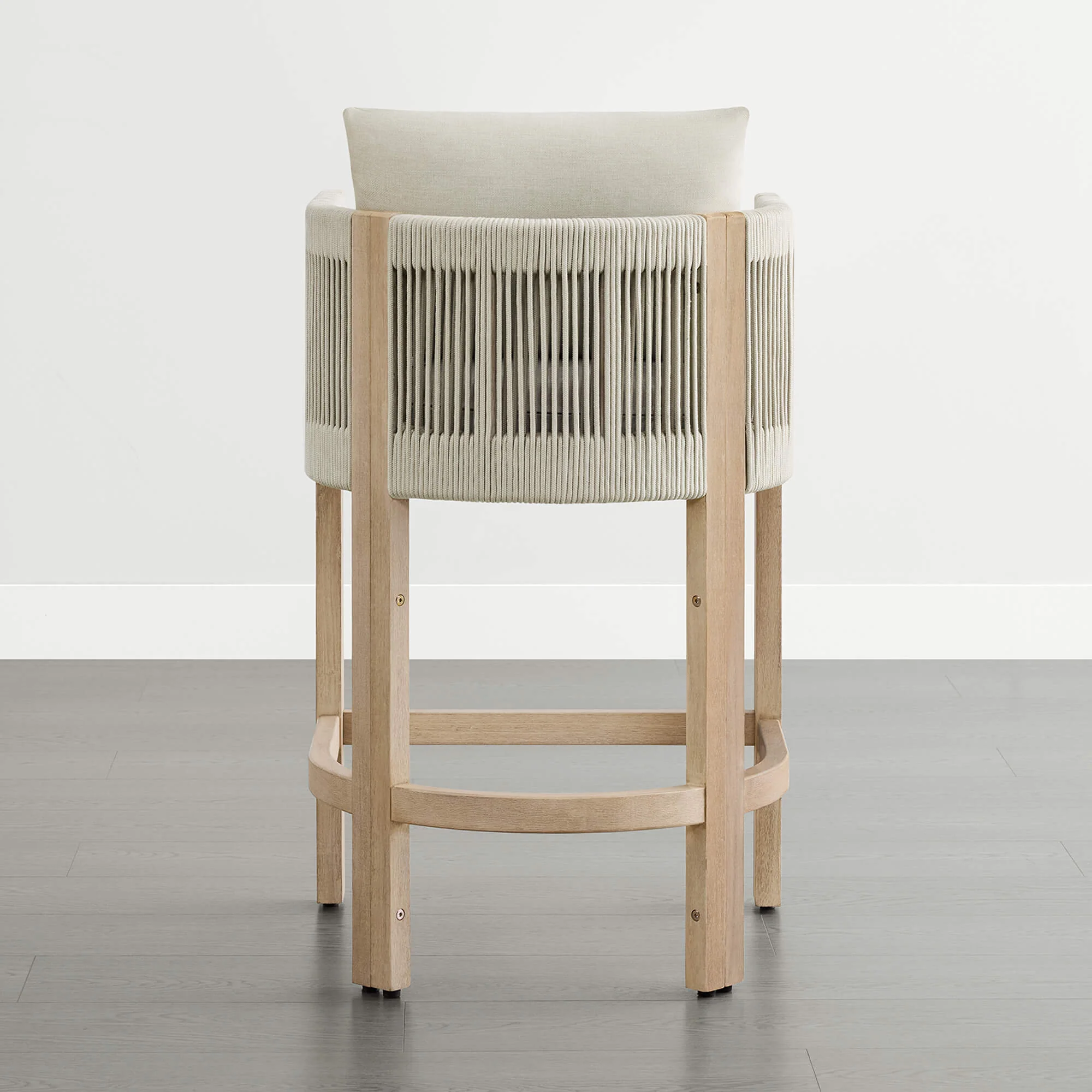 Clover Boho Acacia Wood Rope Indoor & Outdoor Counter Stool - Image 11