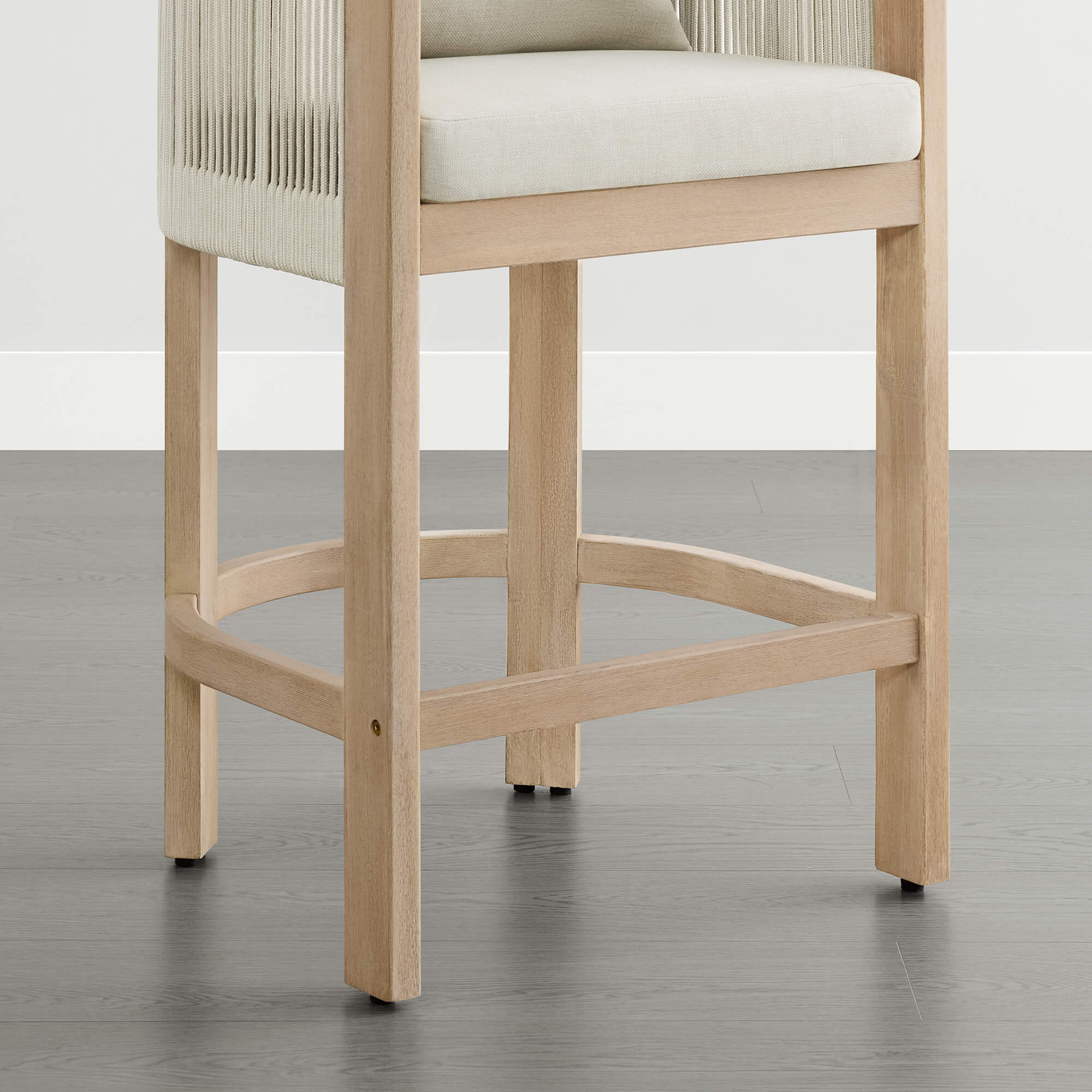 Clover Boho Acacia Wood Rope Indoor & Outdoor Counter Stool - Image 14