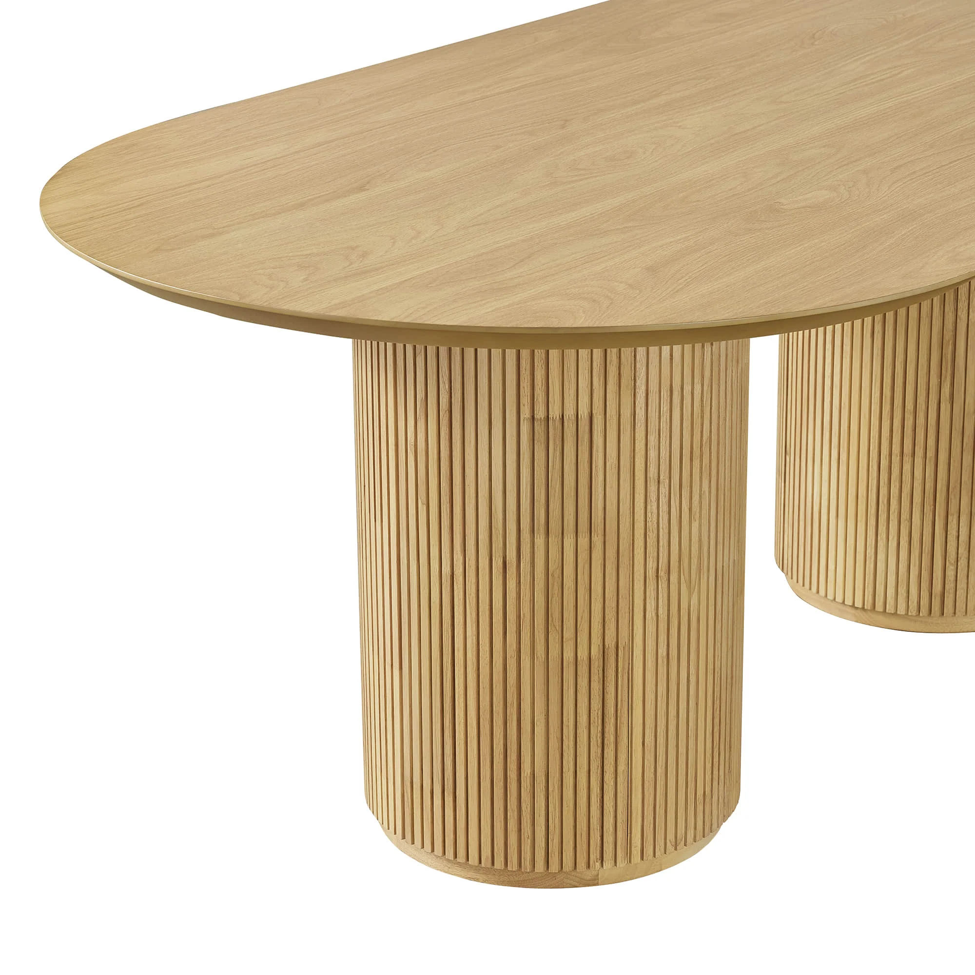 Coral Fluted Oval Wood Dining Table - Image 17