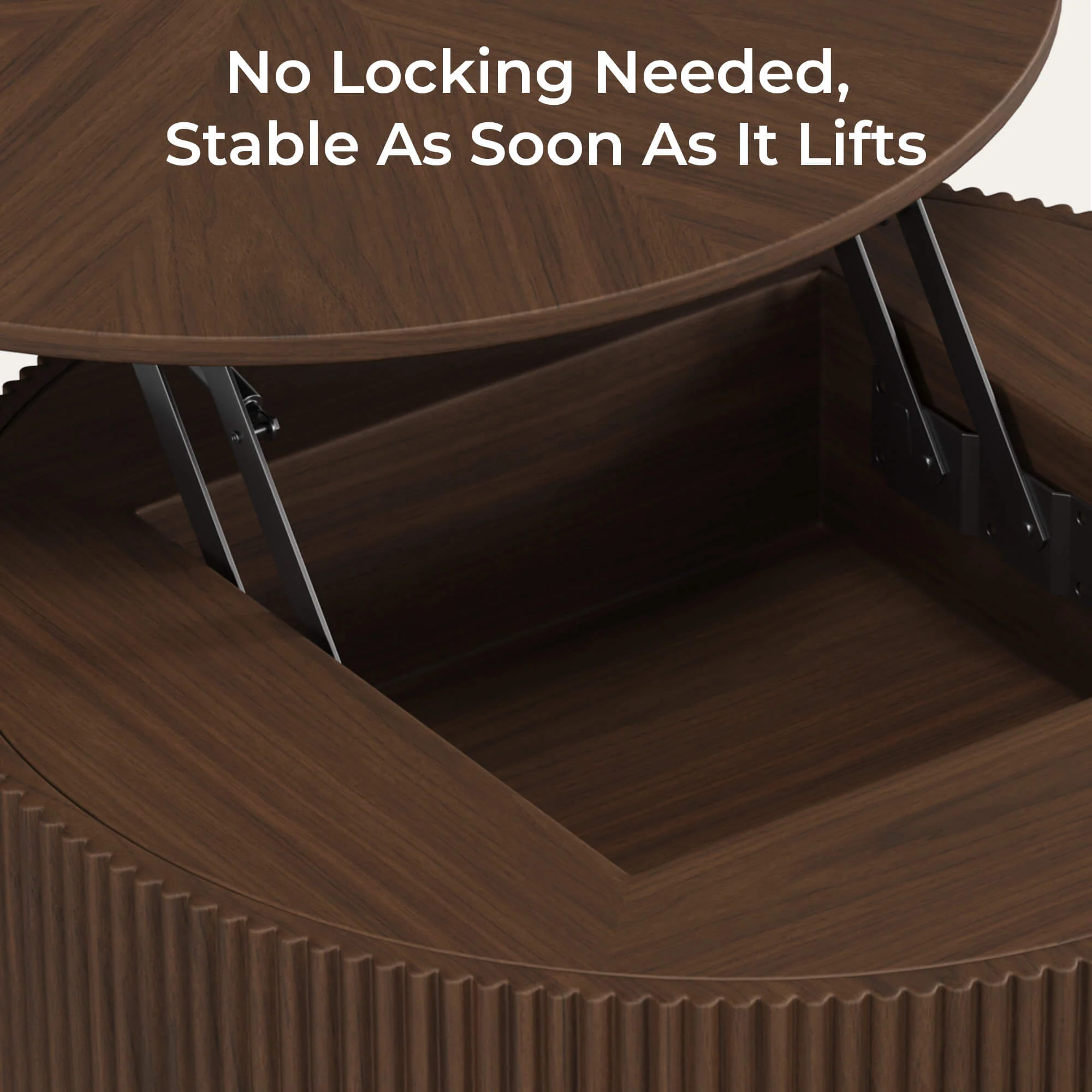 Coral Lifting Top Round Coffee Table - Image 6
