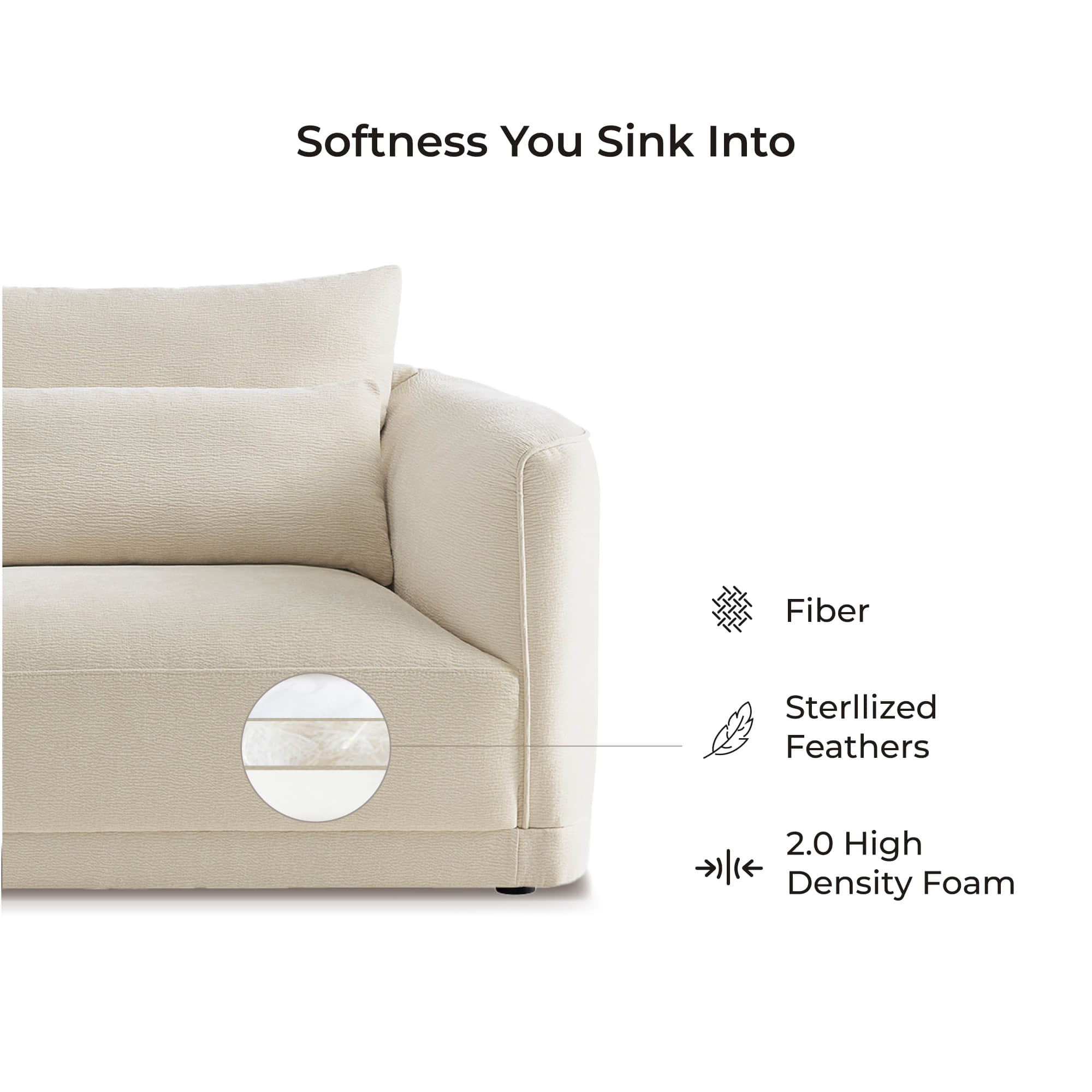 Daisy 3-Seat Modular Curved Chenille Sofa with Down-Filled Cushions - Image 19