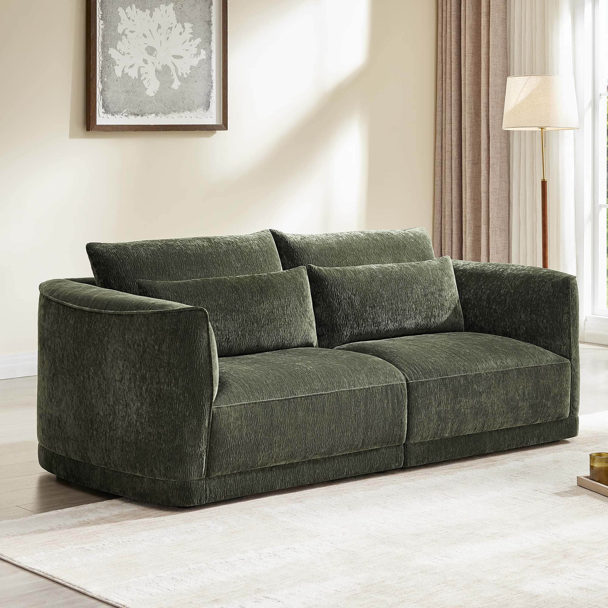 Daisy 2-Seat Modular Curved Chenille Sofa with Down-Filled Cushions - Image 5