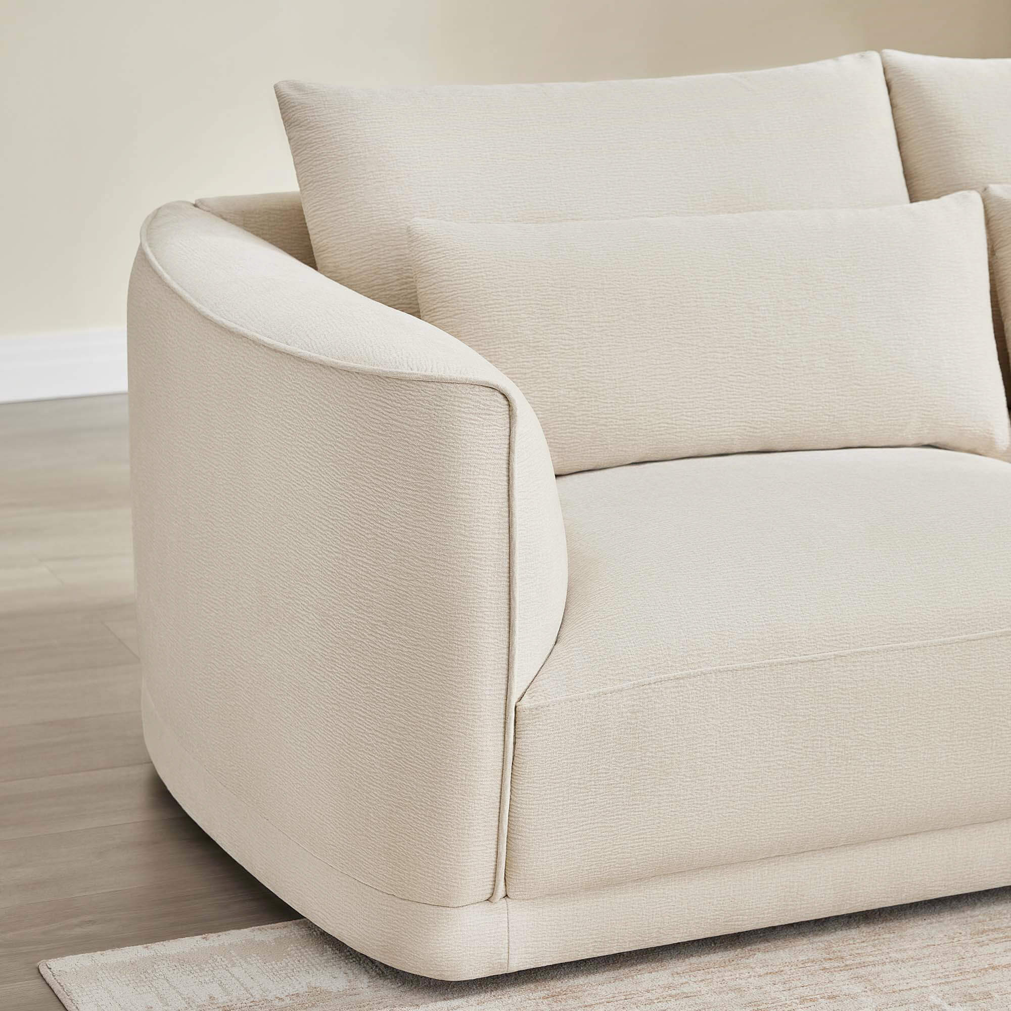 Daisy 2-Seat Modular Curved Chenille Sofa with Down-Filled Cushions - Image 7