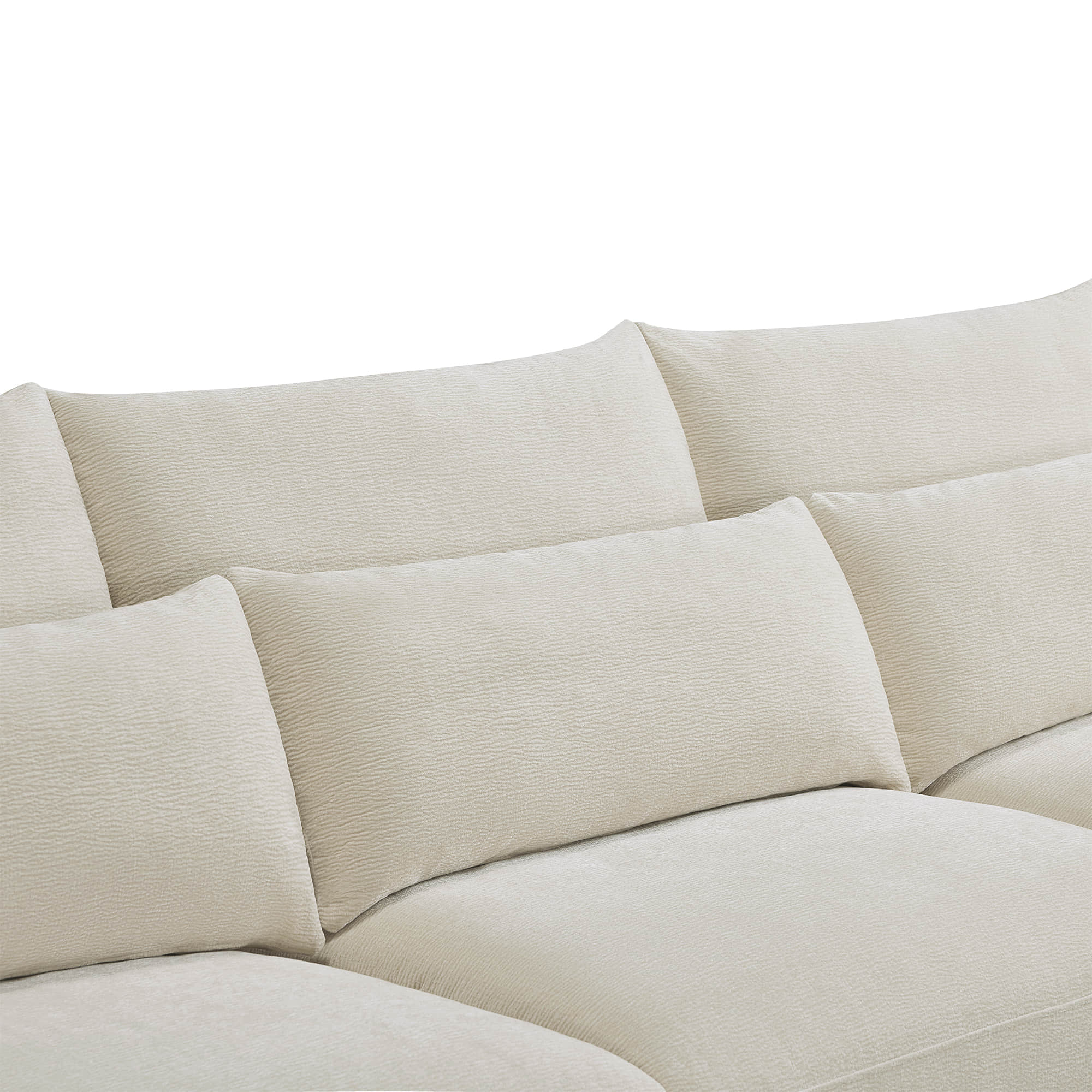 Daisy 3-Seat Modular Curved Chenille Sectional Sofa with Chaise and Down-Filled - Image 21