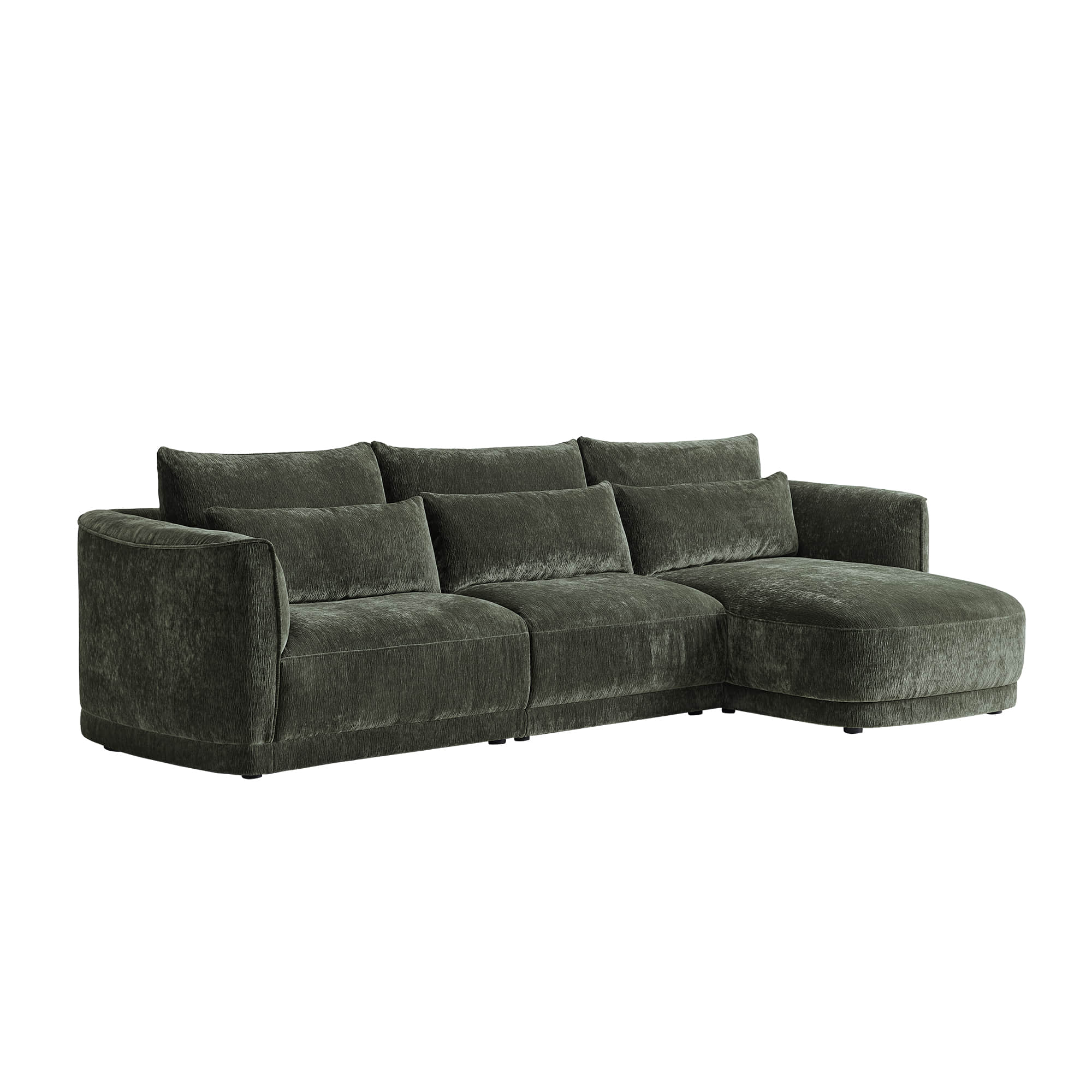Daisy 3-Seat Modular Curved Chenille Sectional Sofa with Chaise and Down-Filled - Image 24