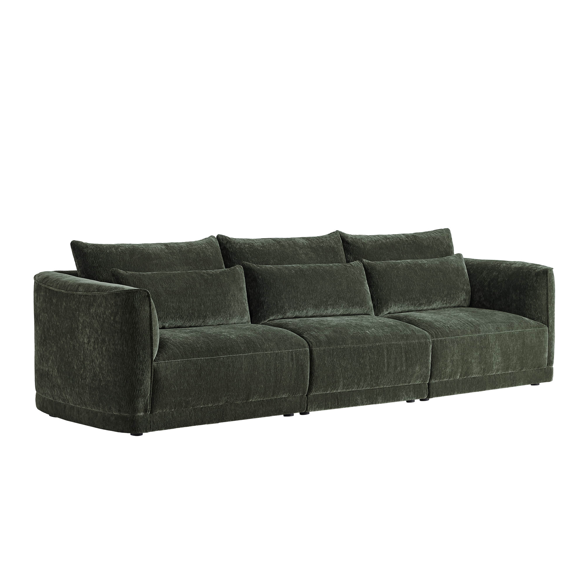 Daisy 3-Seat Modular Curved Chenille Sofa with Down-Filled Cushions - Image 12