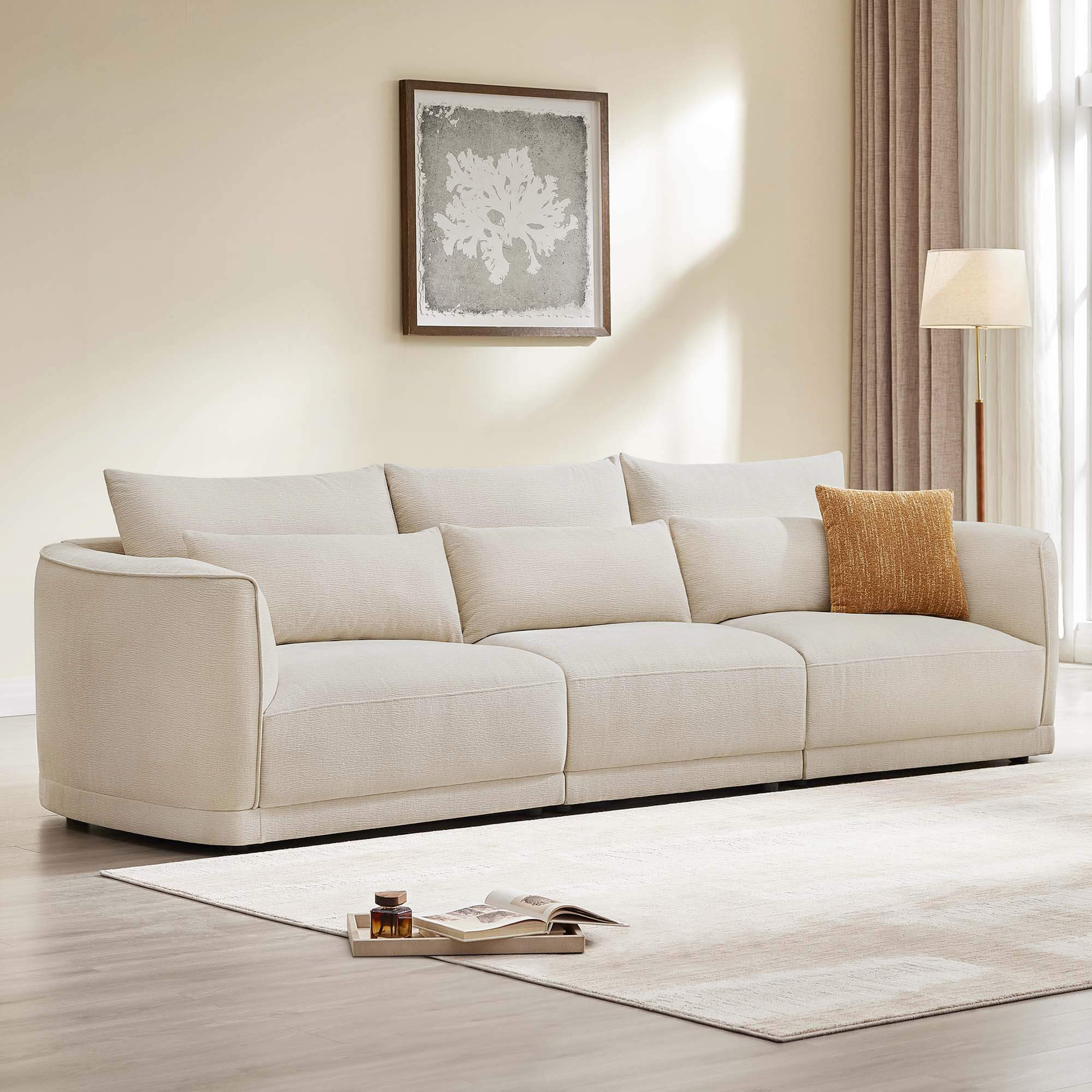 Daisy 3-Seat Modular Curved Chenille Sofa with Down-Filled Cushions - Image 3
