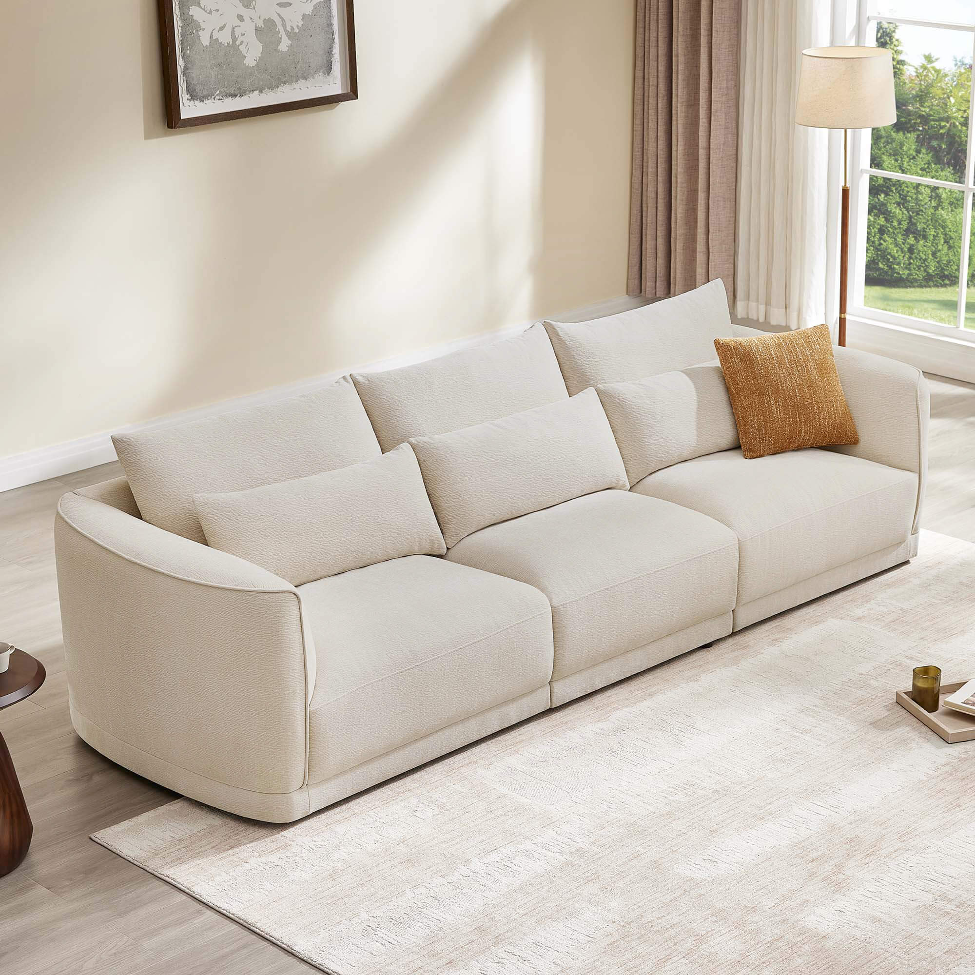 Daisy 3-Seat Modular Curved Chenille Sofa with Down-Filled Cushions - Image 5