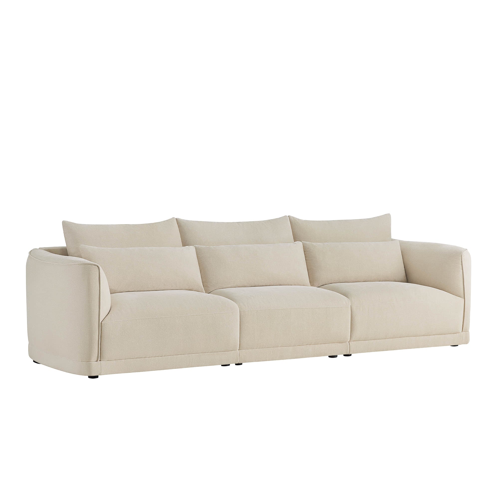 Daisy 3-Seat Modular Curved Chenille Sofa with Down-Filled Cushions - Image 9