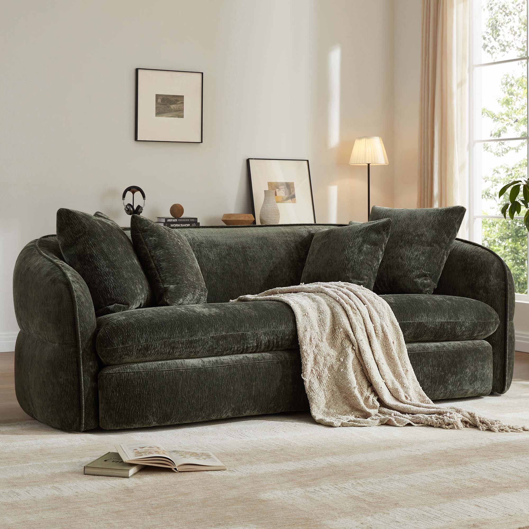Dane Deep Seat Sofa with Tufted Sculptural Design - Image 13