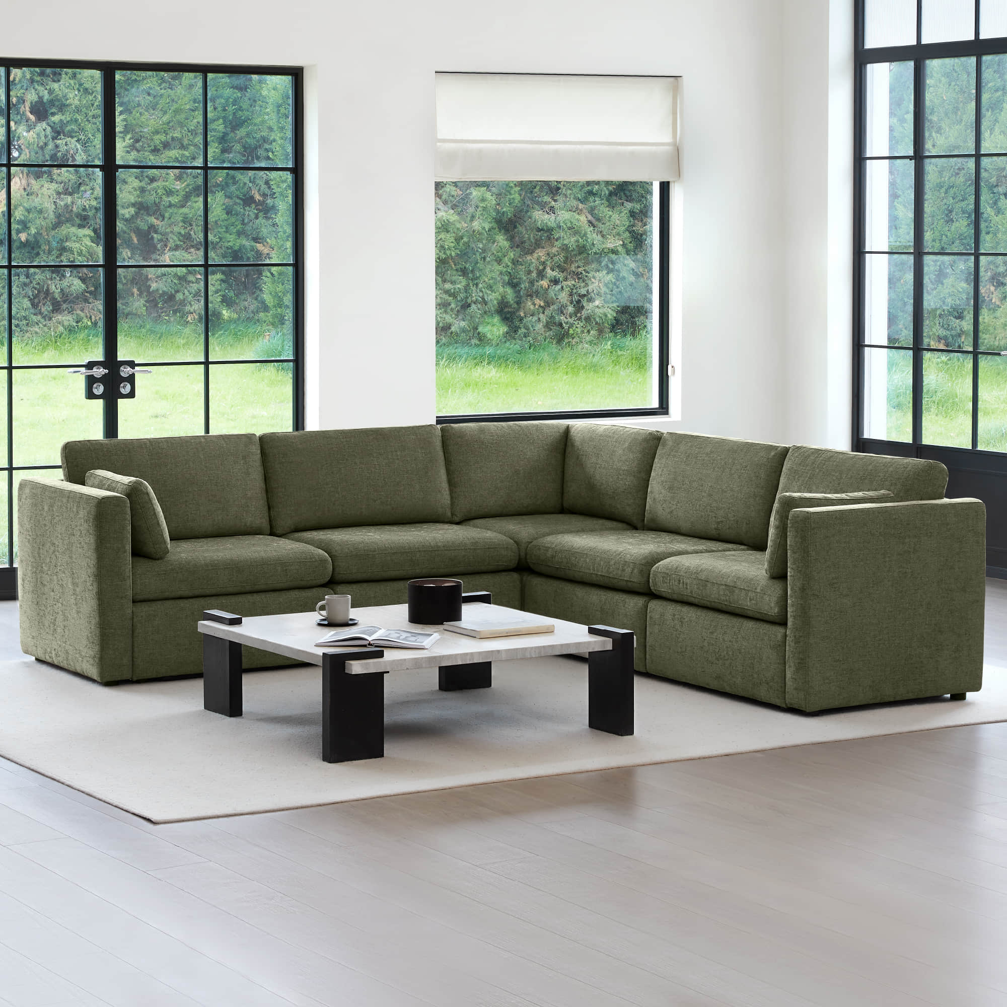 Delaney 5-Seat V Shaped Modular Sofa Chaise - Image 100