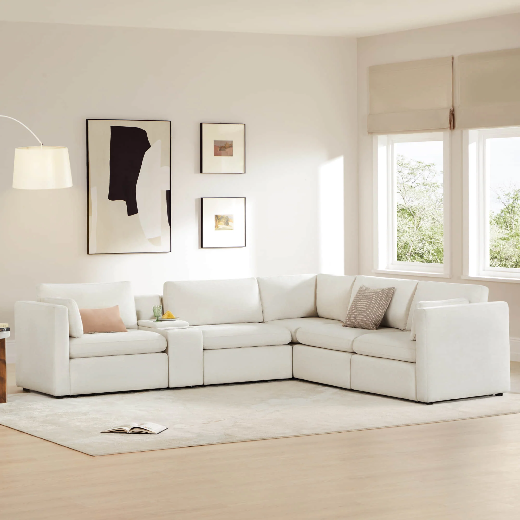Delaney 5-Seat V Shaped Modular Sofa Chaise - Image 16