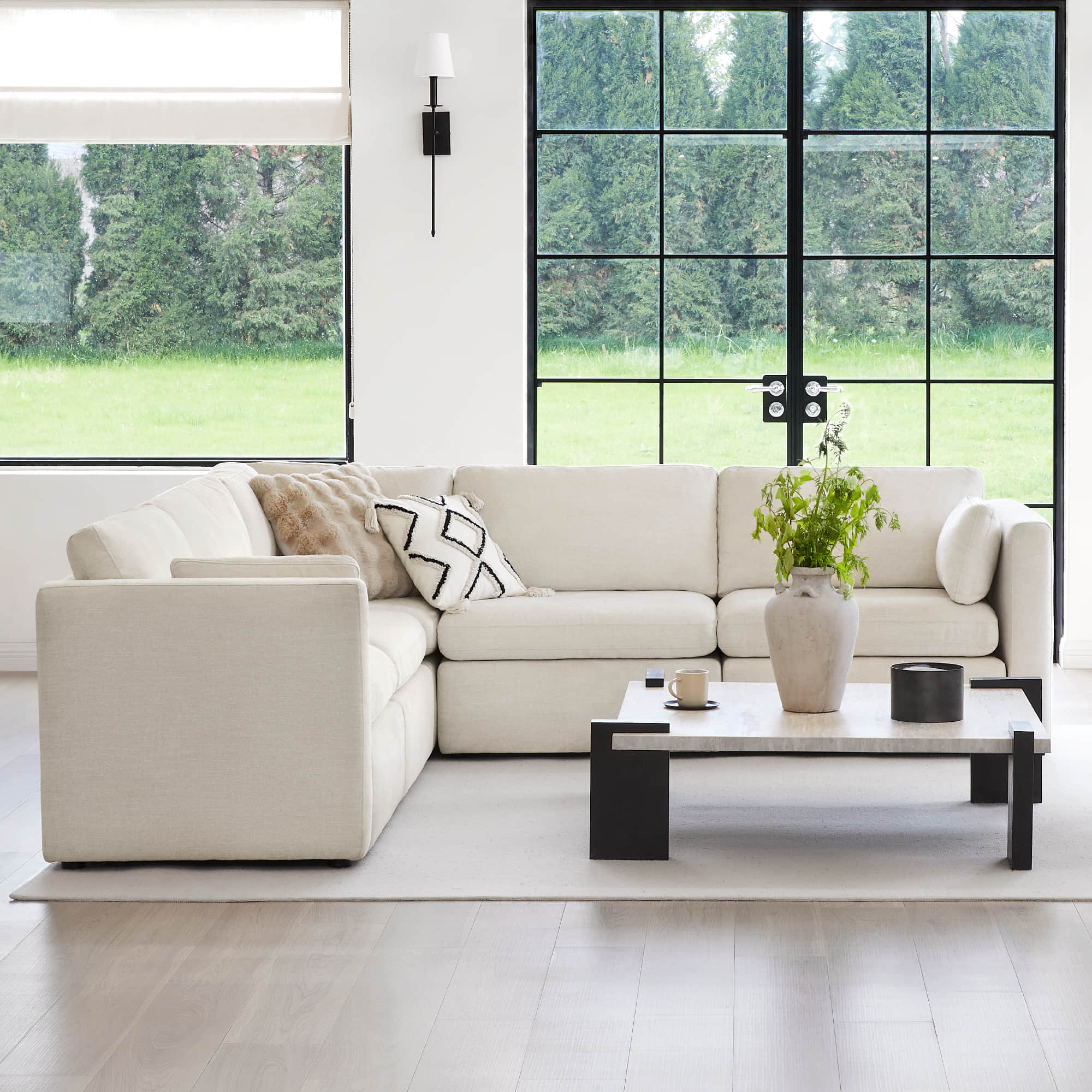 Delaney 5-Seat V Shaped Modular Sofa Chaise - Image 3