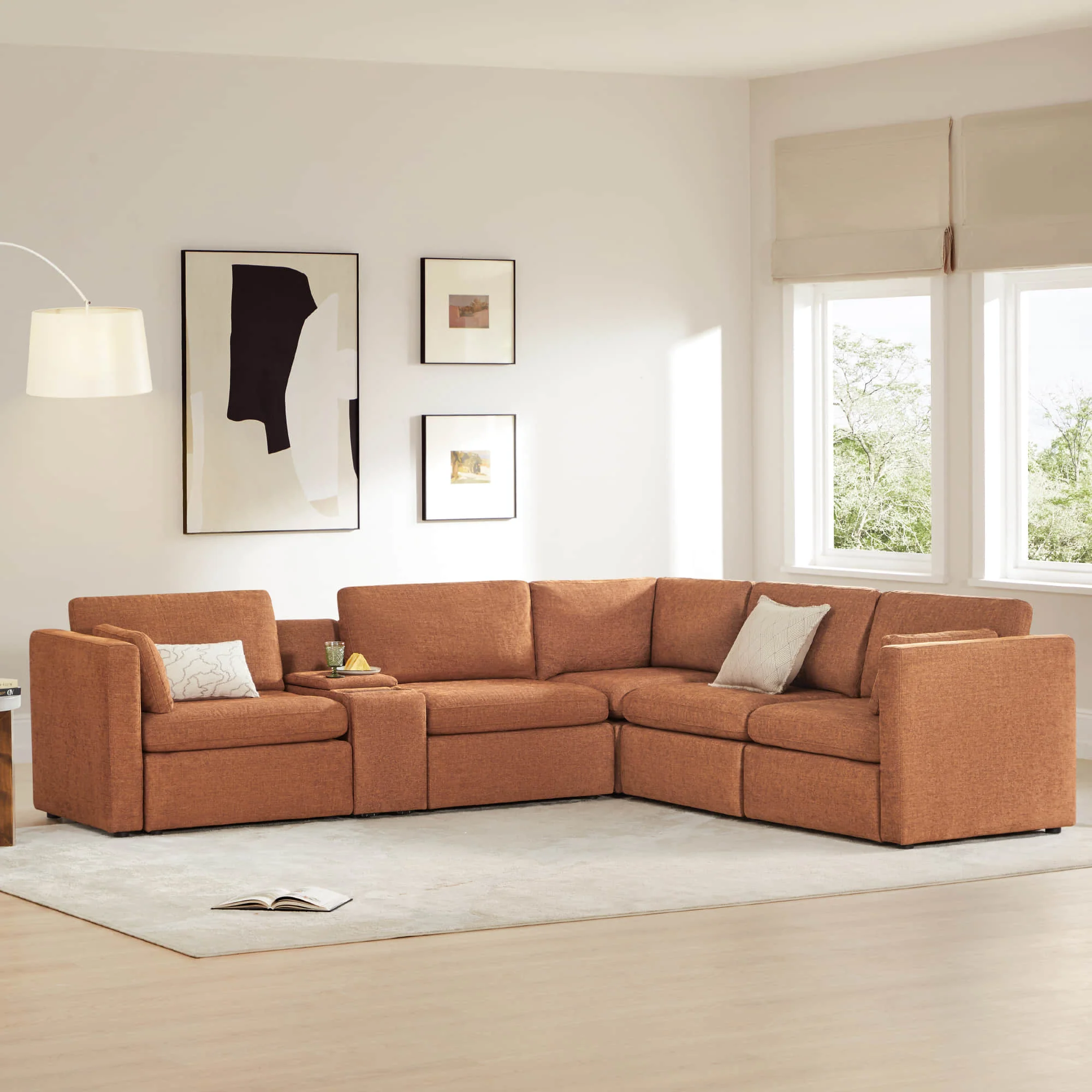 Delaney 5-Seat V Shaped Modular Sofa Chaise - Image 61