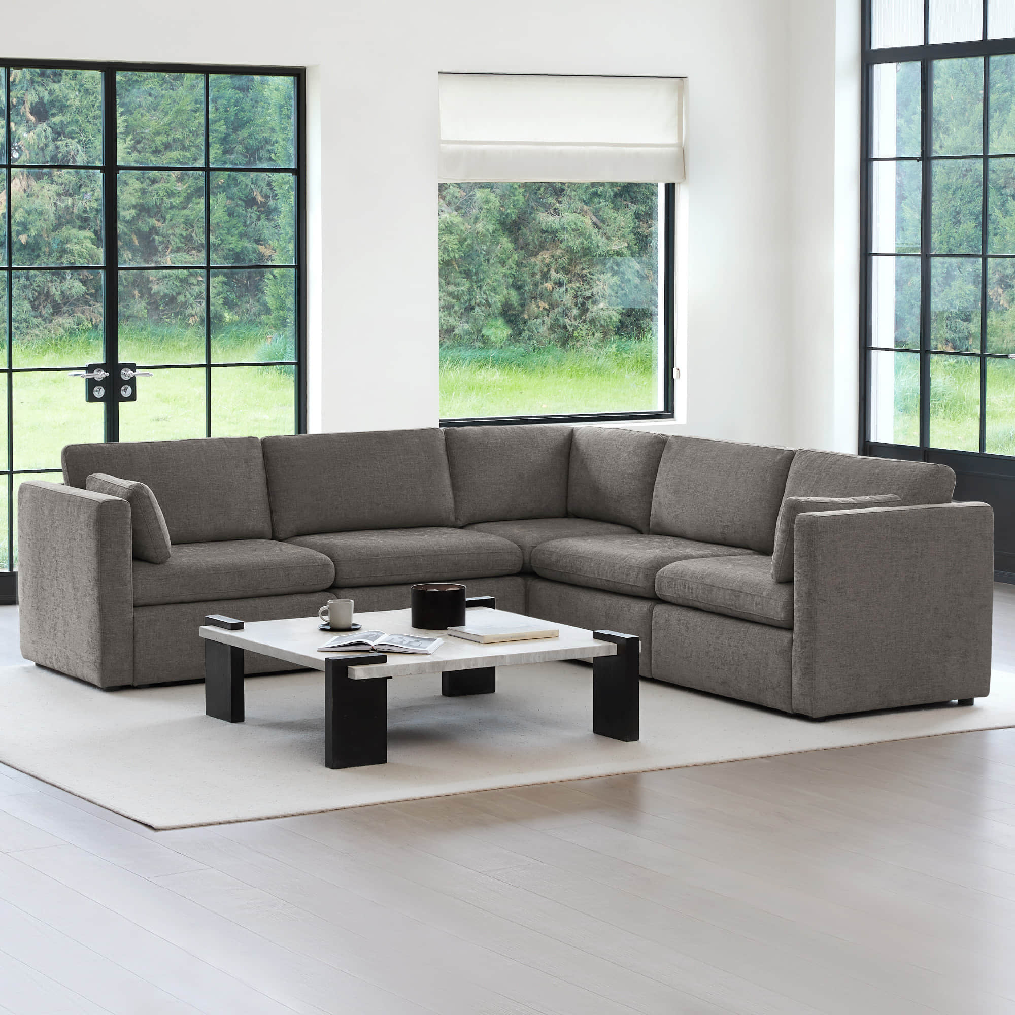 Delaney 5-Seat V Shaped Modular Sofa Chaise - Image 94