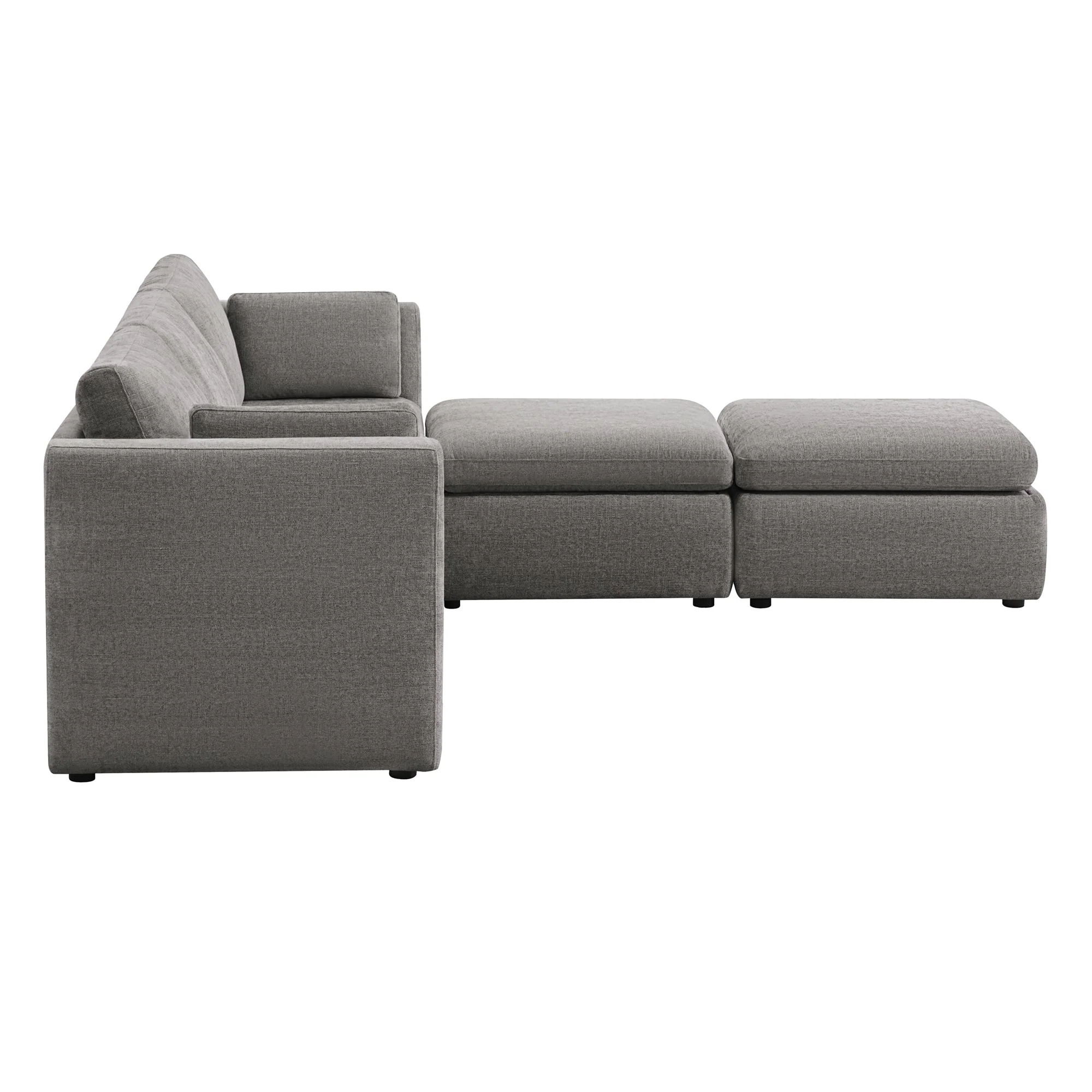 Delaney 5-Seat Modular Sofa Chaise with Storage Ottomans - Image 24