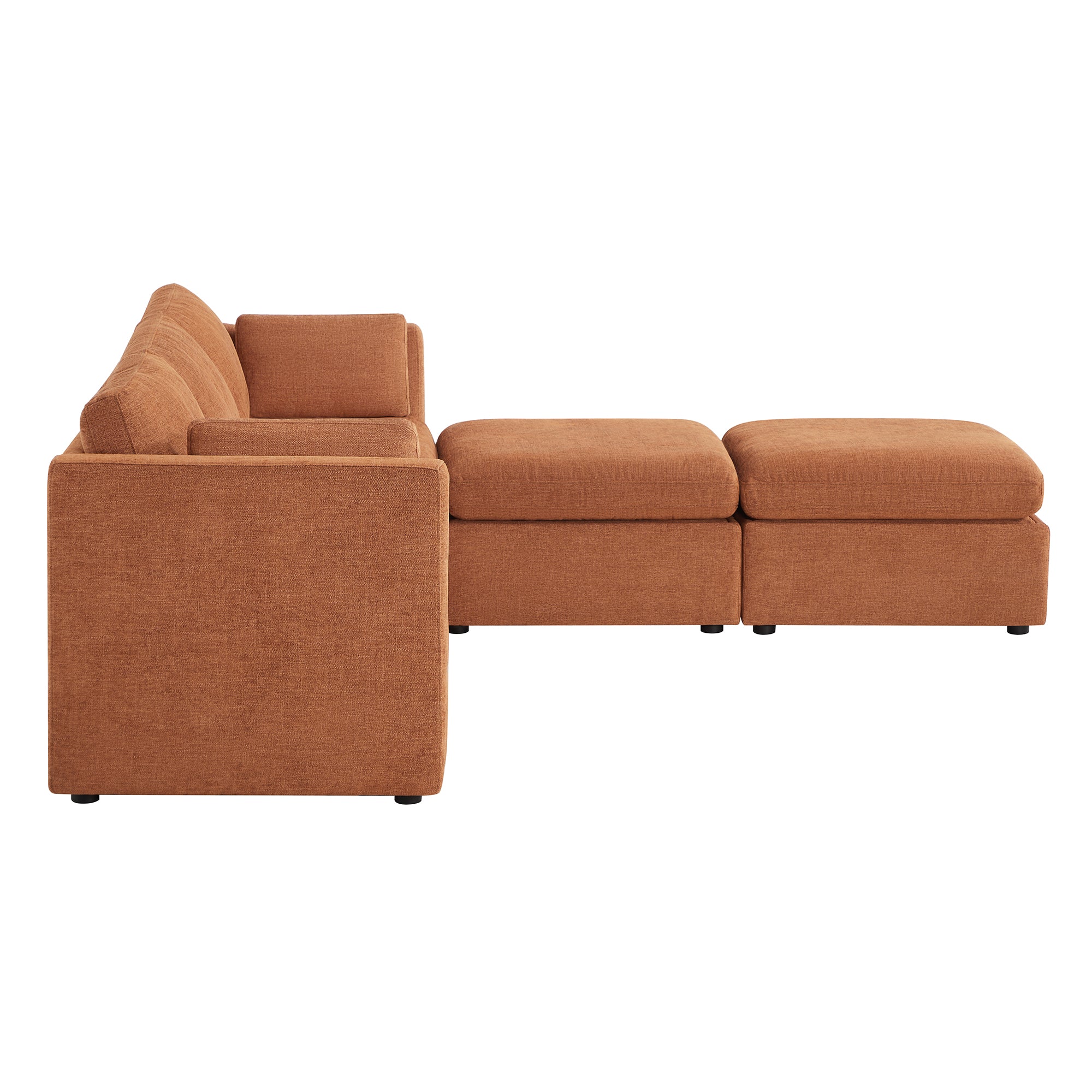 Delaney 5-Seat Modular Sofa Chaise with Storage Ottomans - Image 64
