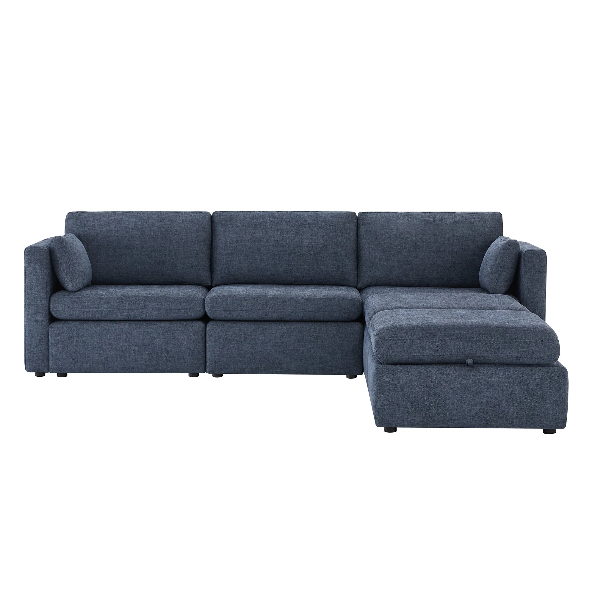 Delaney 5-Seat Modular Sofa Chaise with Storage Ottomans - Image 82