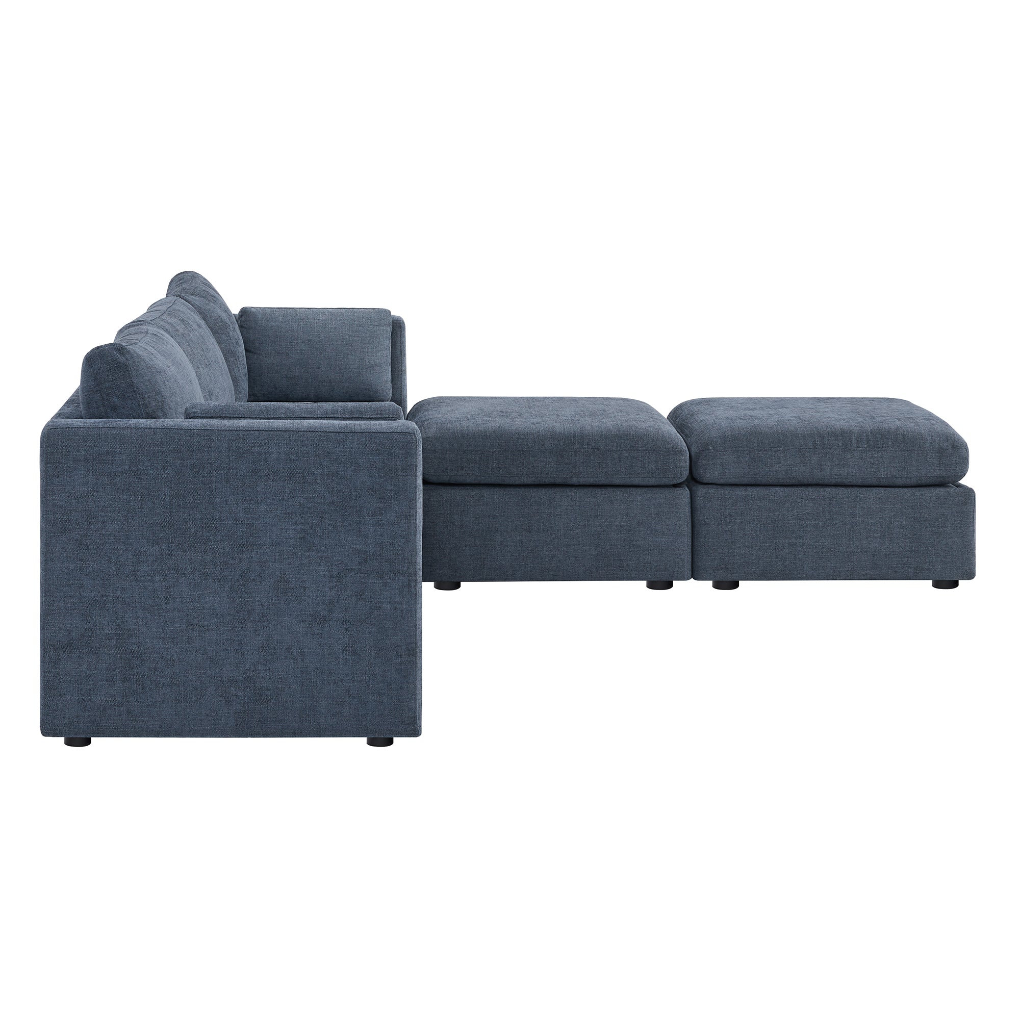 Delaney 5-Seat Modular Sofa Chaise with Storage Ottomans - Image 83