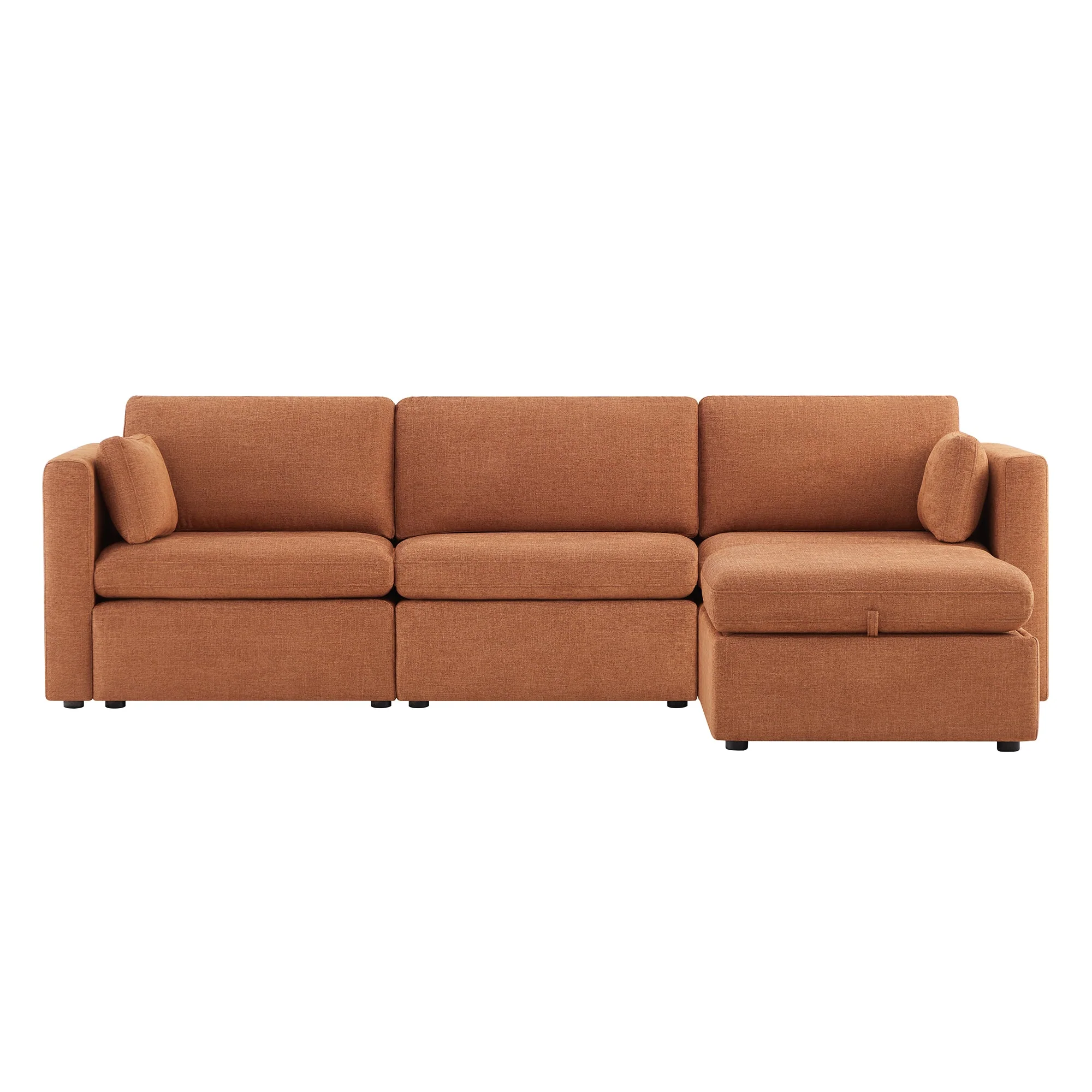 Delaney 4-Seat Modular Sofa Chaise with Storage Ottoman - Image 87