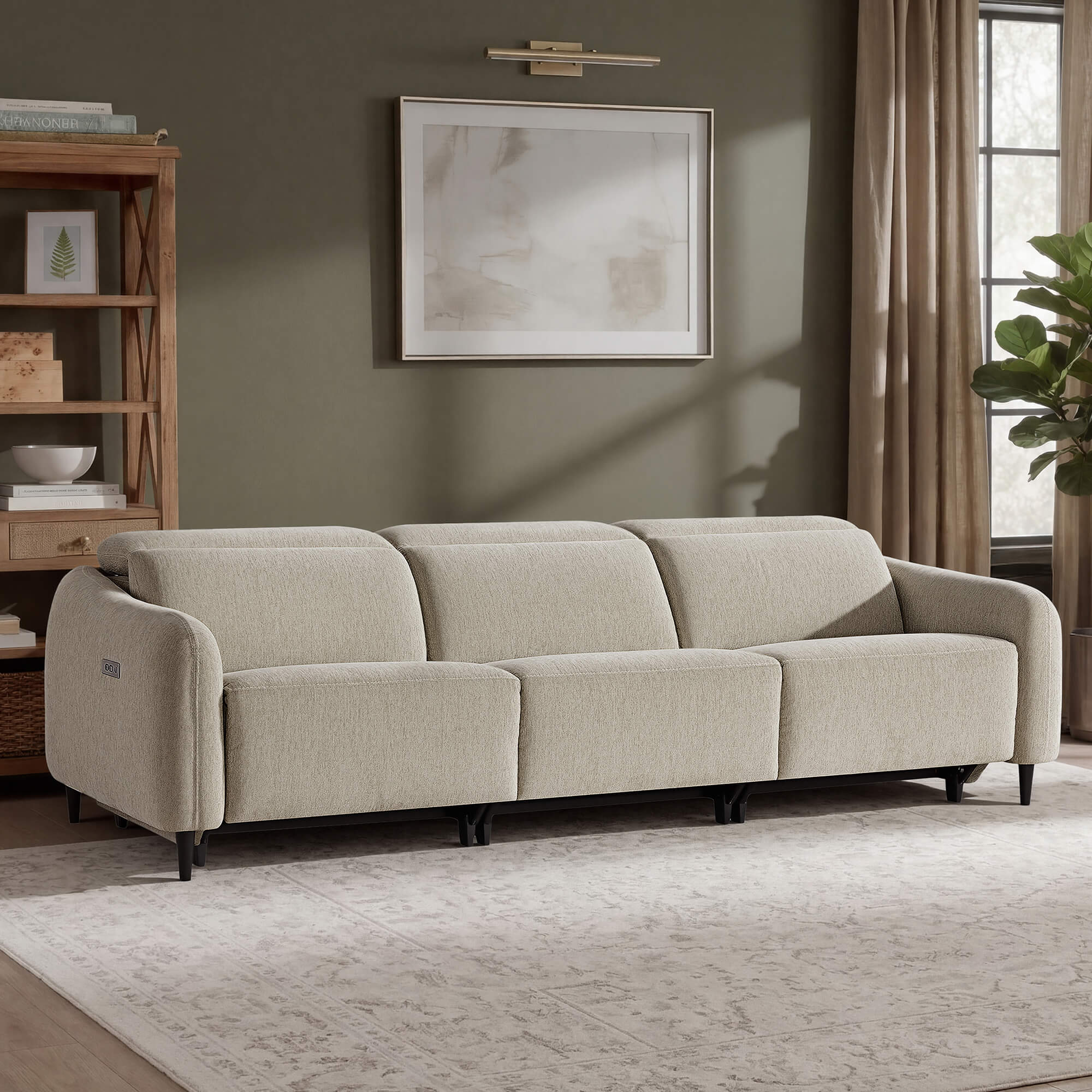 Diya Soft & Breathable 3-Seater Reclining Sofa with Power Headrest - Image 26