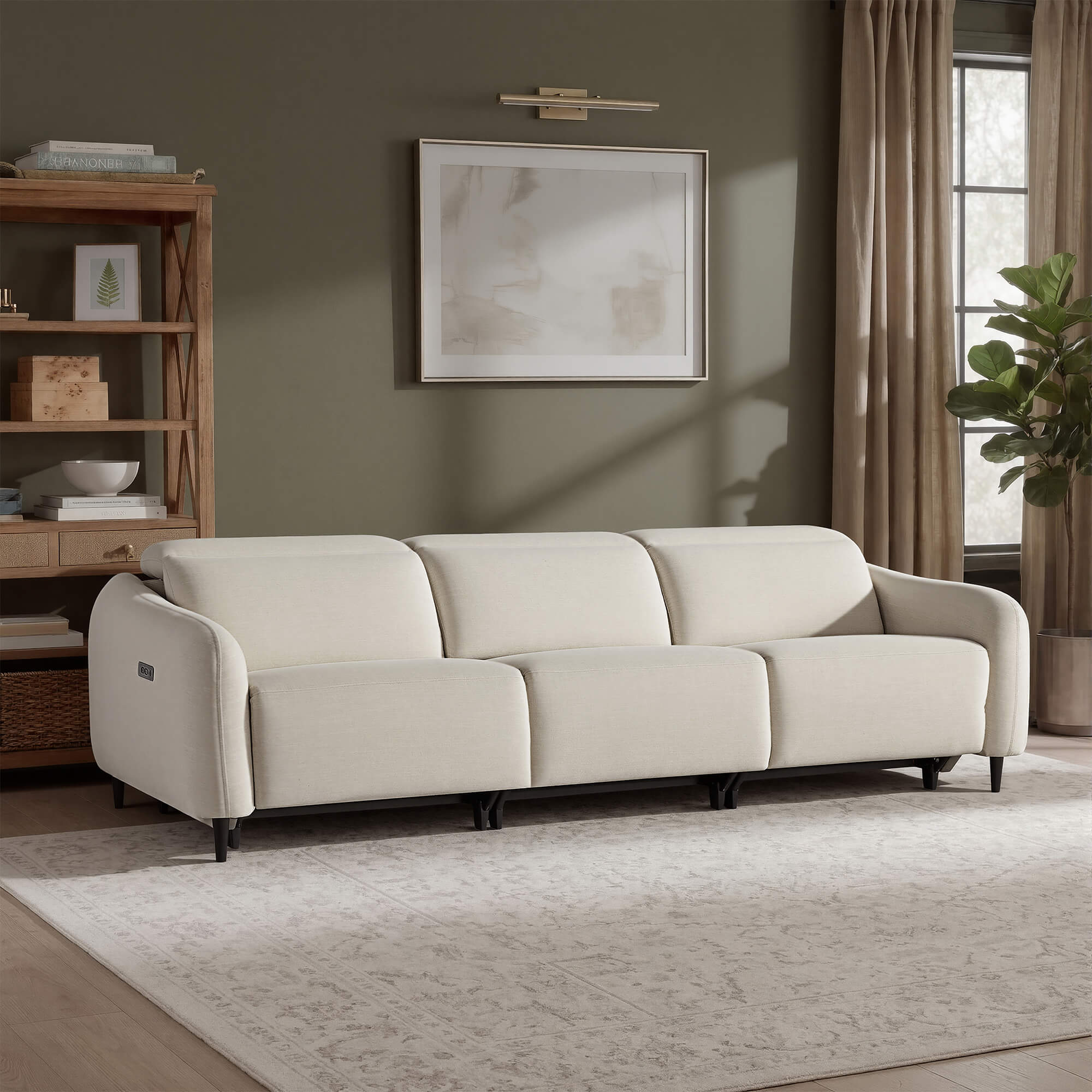 Diya Soft & Breathable 3-Seater Reclining Sofa with Power Headrest - Image 29