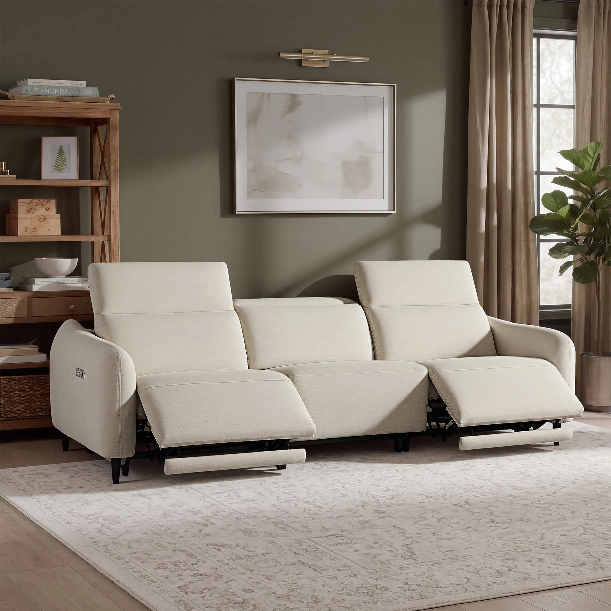 Diya Soft & Breathable 3-Seater Reclining Sofa with Power Headrest - Image 30